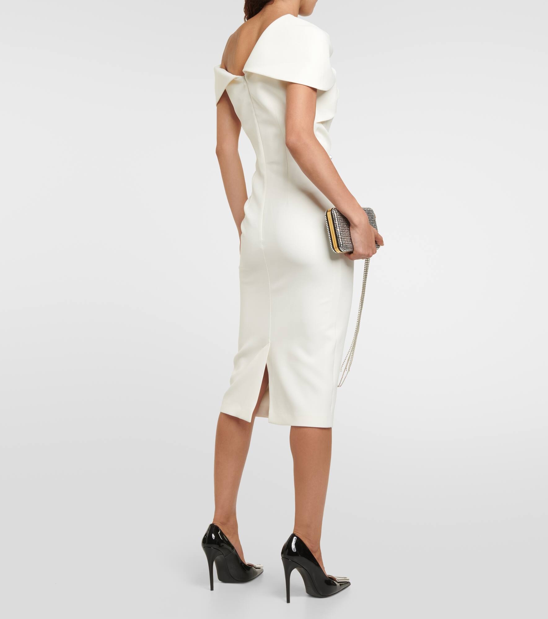 Salmone crêpe midi dress - 3