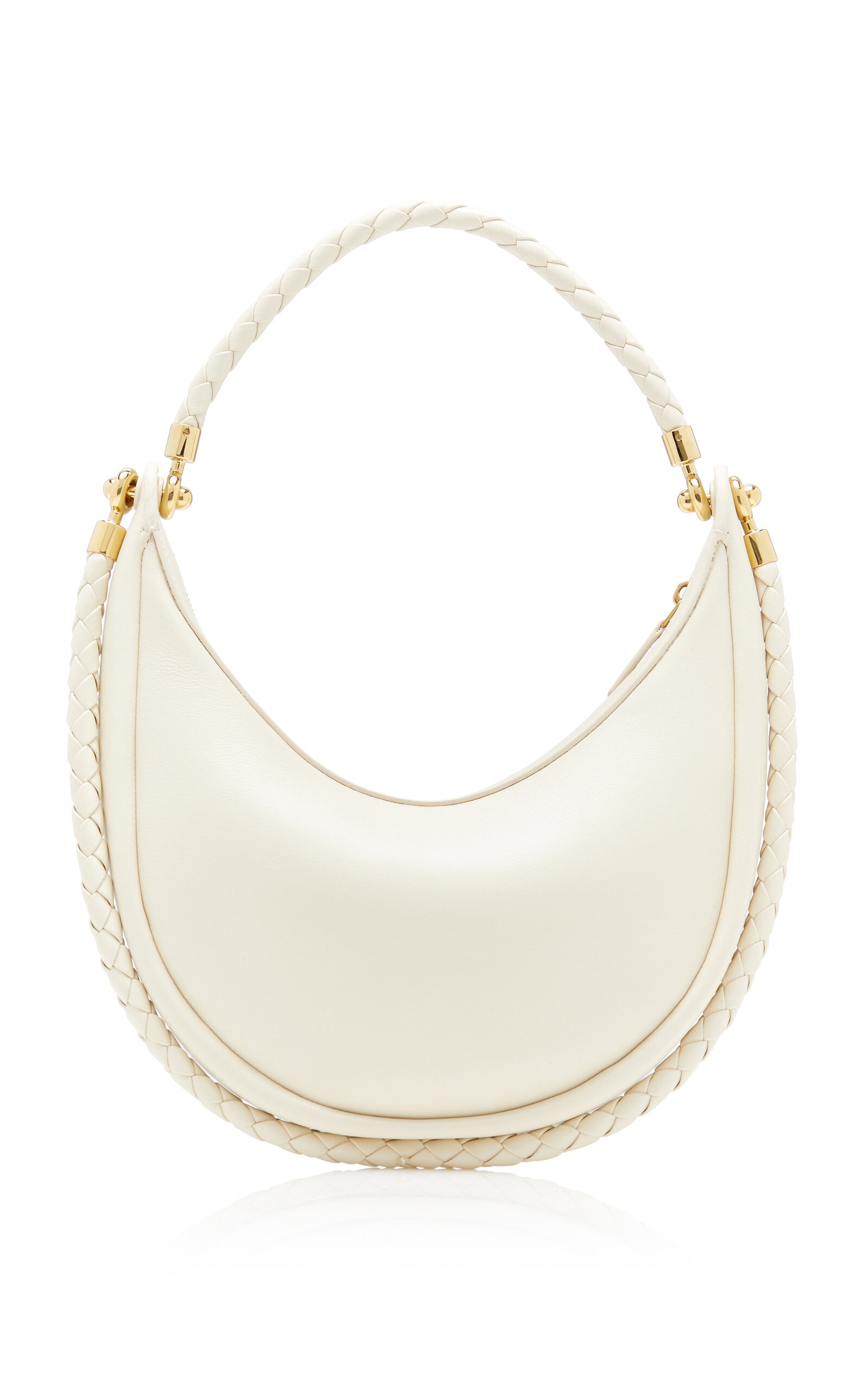 Hula Hoop Leather Shoulder Bag white - 5