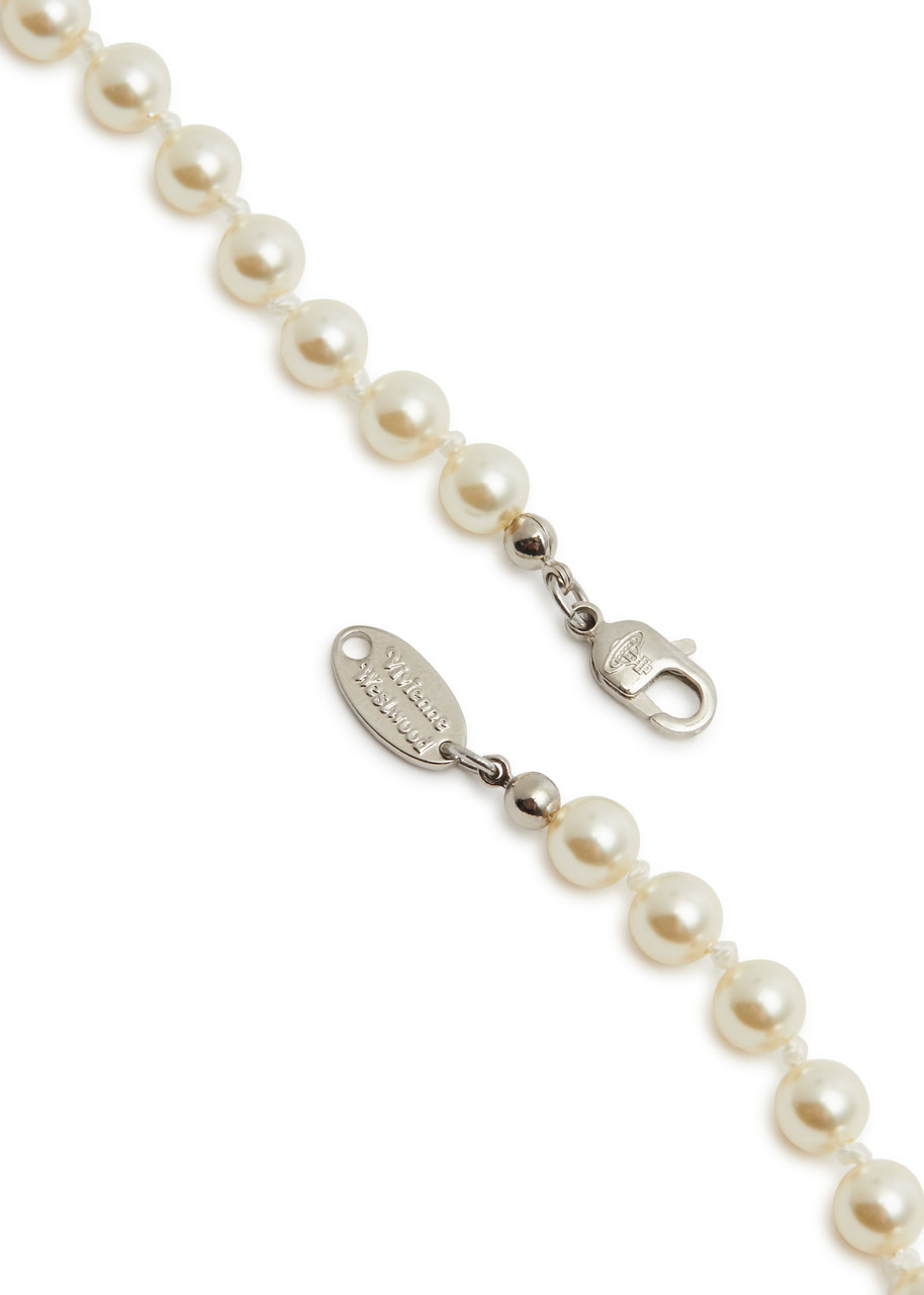Mini Bas Relief faux pearl necklace - 4