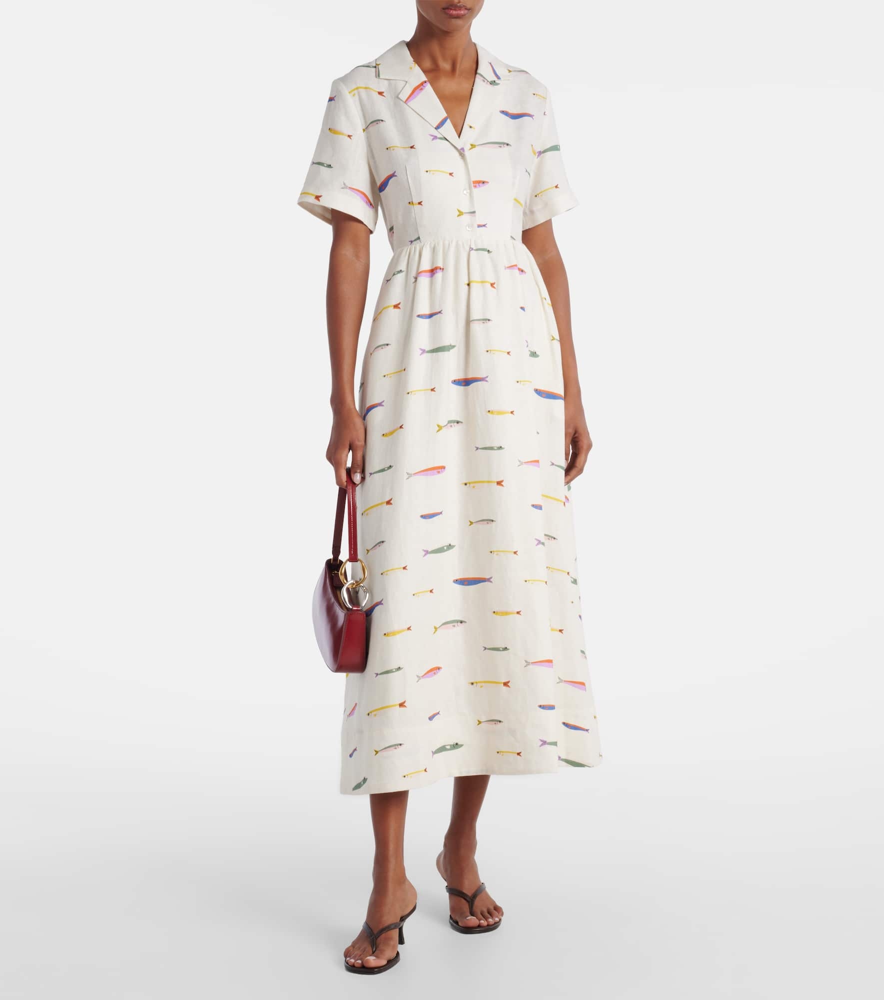 Meryl printed linen shirt dress - 2