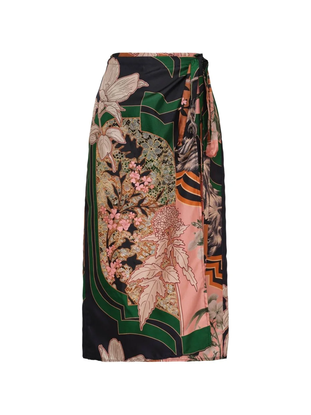 mix-print midi skirt - 1