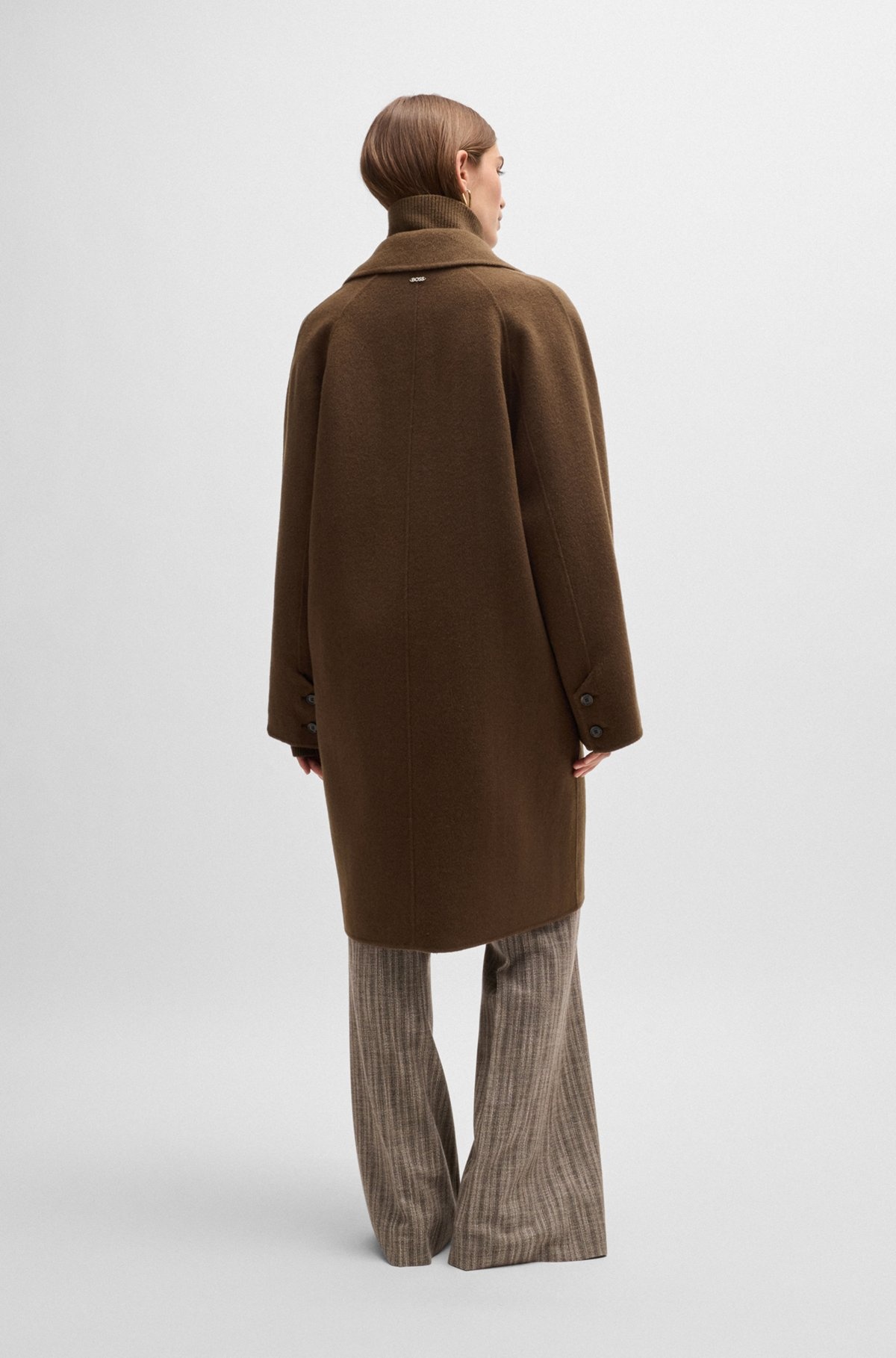 WOOL COAT WITH BUTTONED CUFFS AND SIGNATURE ACCENTS - 4