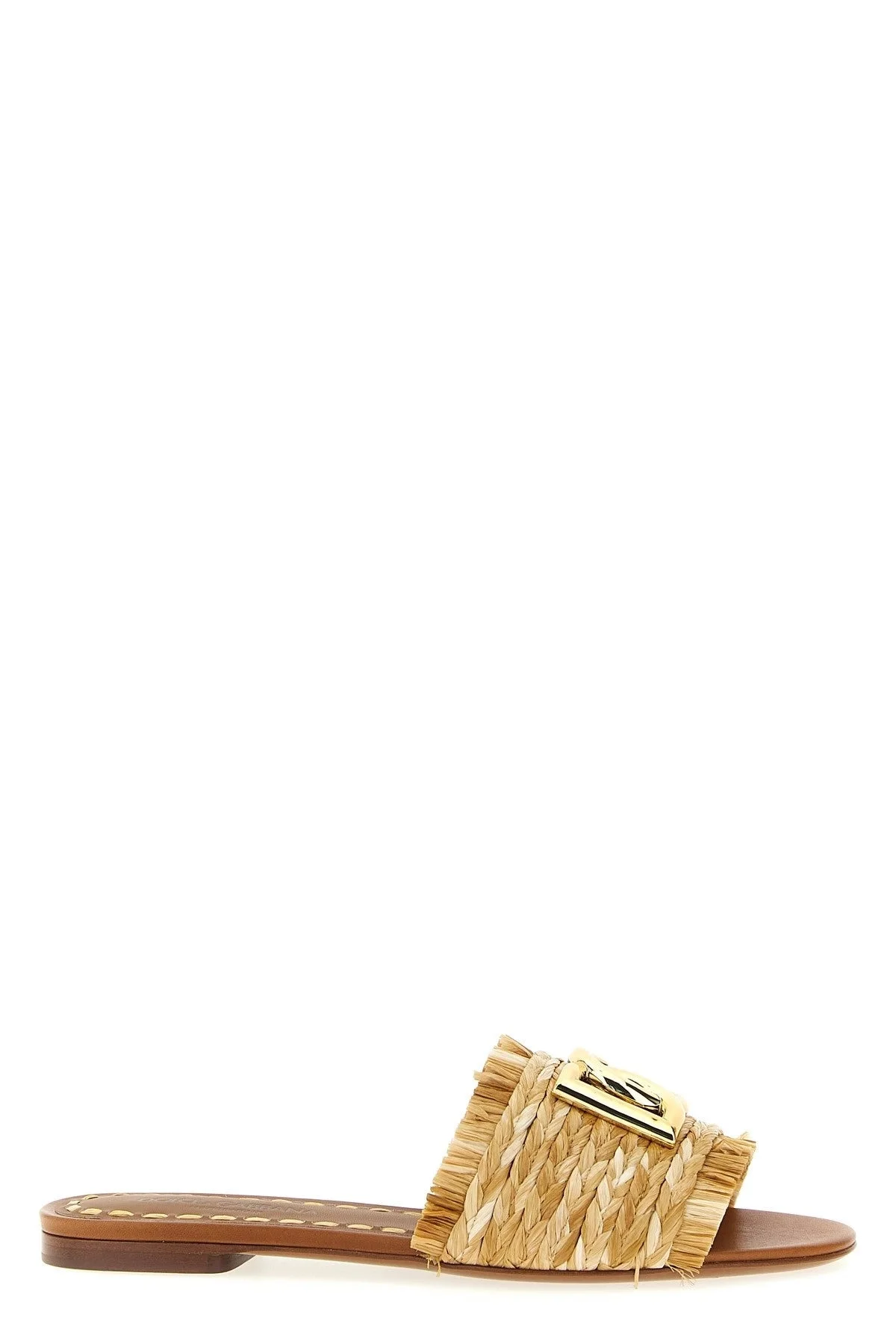 Dolce & Gabbana Women Raffia Braid Slides - 1