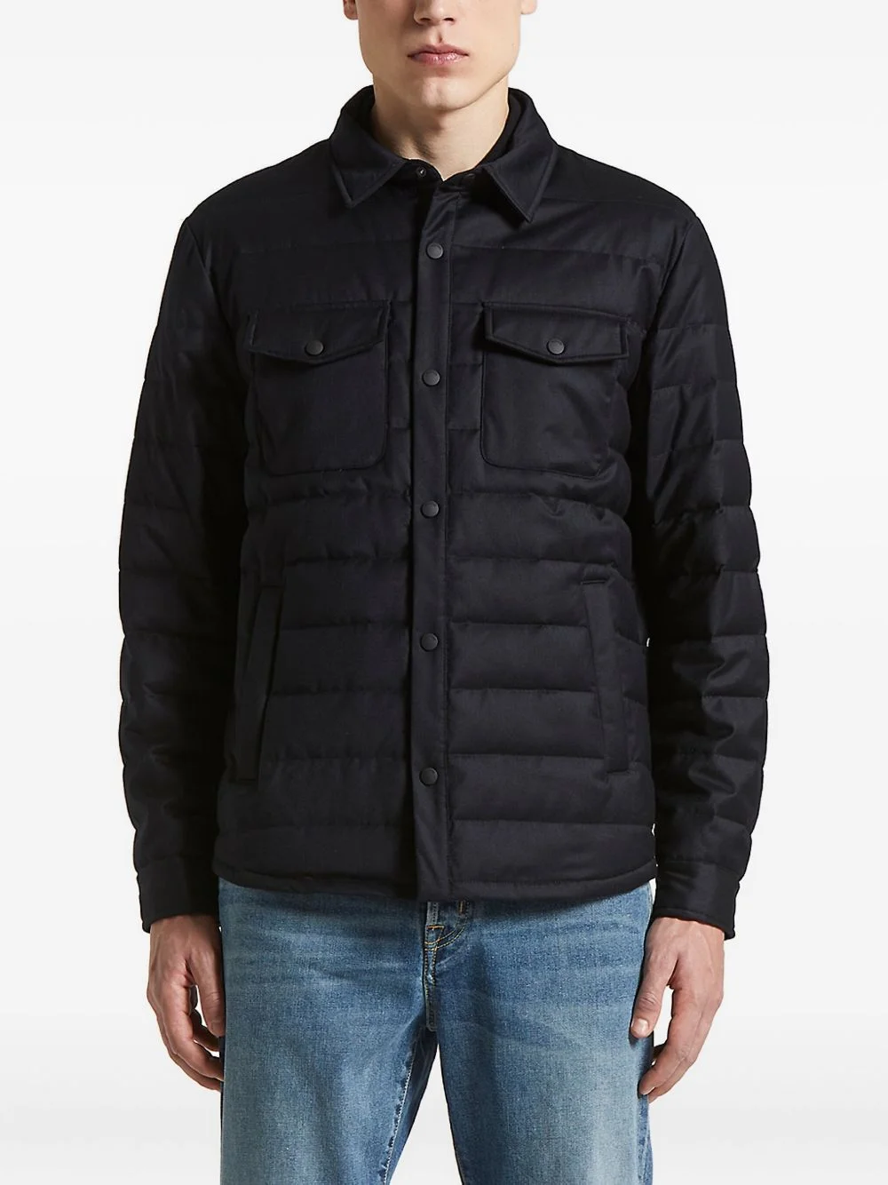 quilted shirt jacket - 1