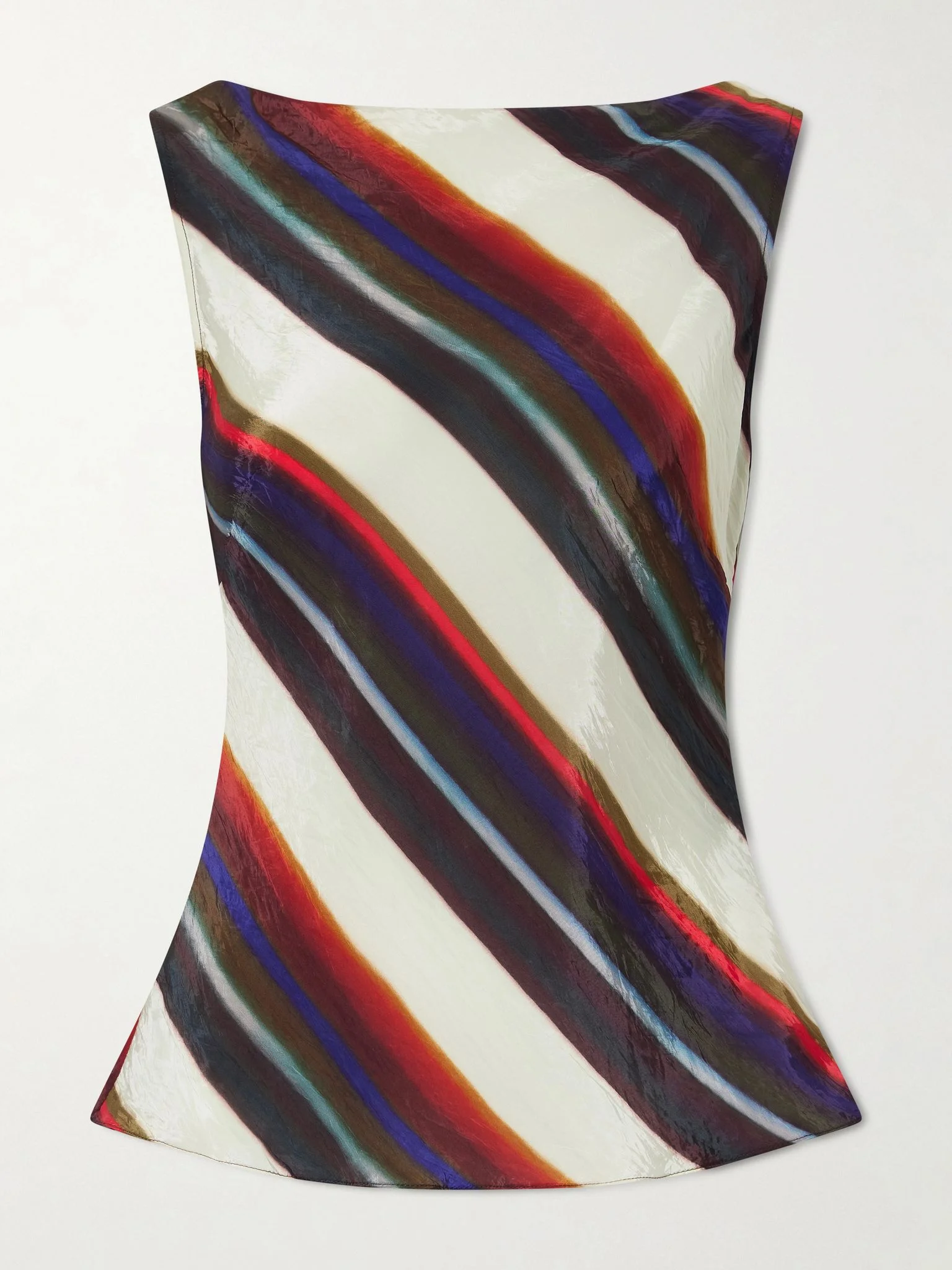 Morris striped crinkled-satin top Multi - 1