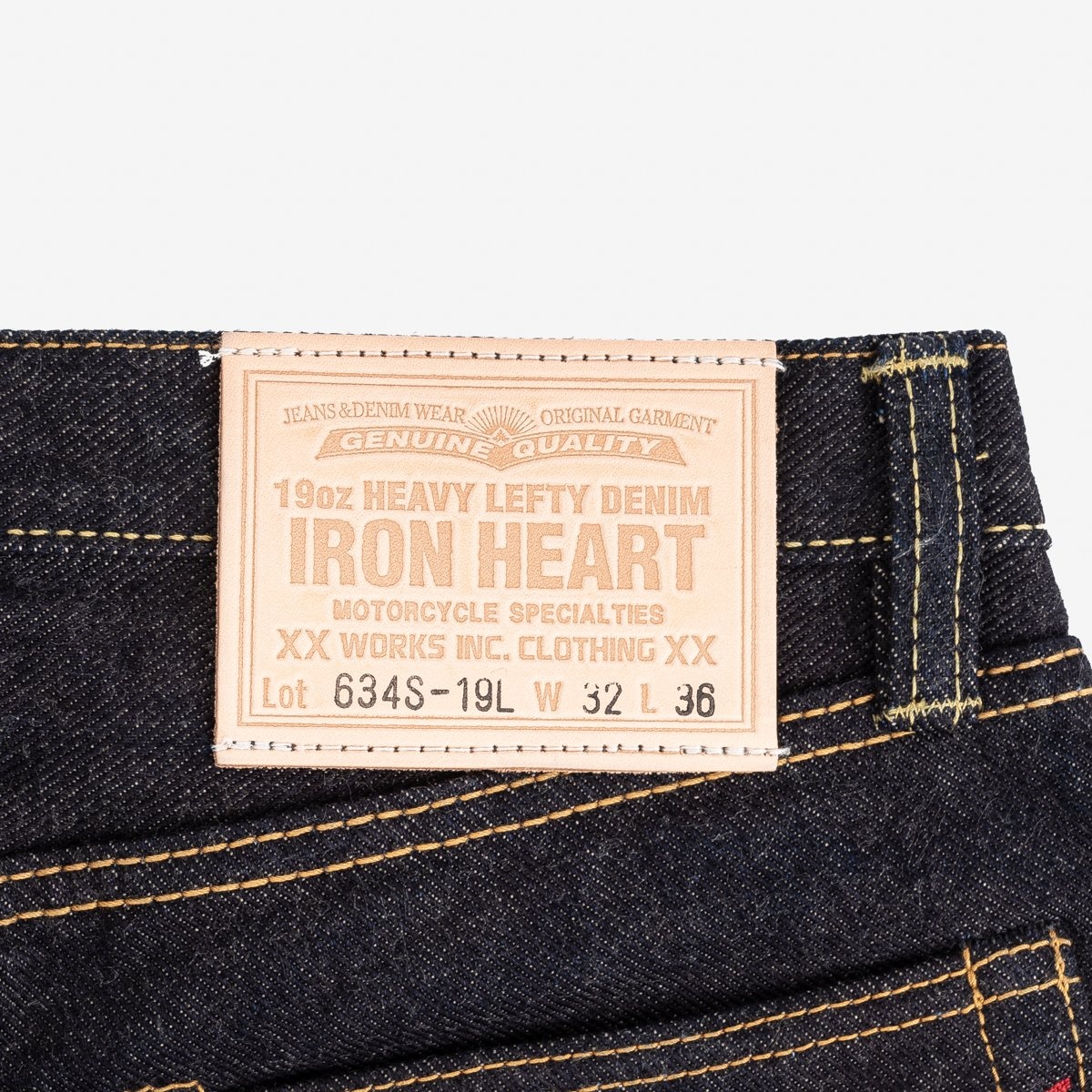 IH-634S-19L 19oz Left Hand Twill Selvedge Denim Straight Cut Jeans - Indigo - 7