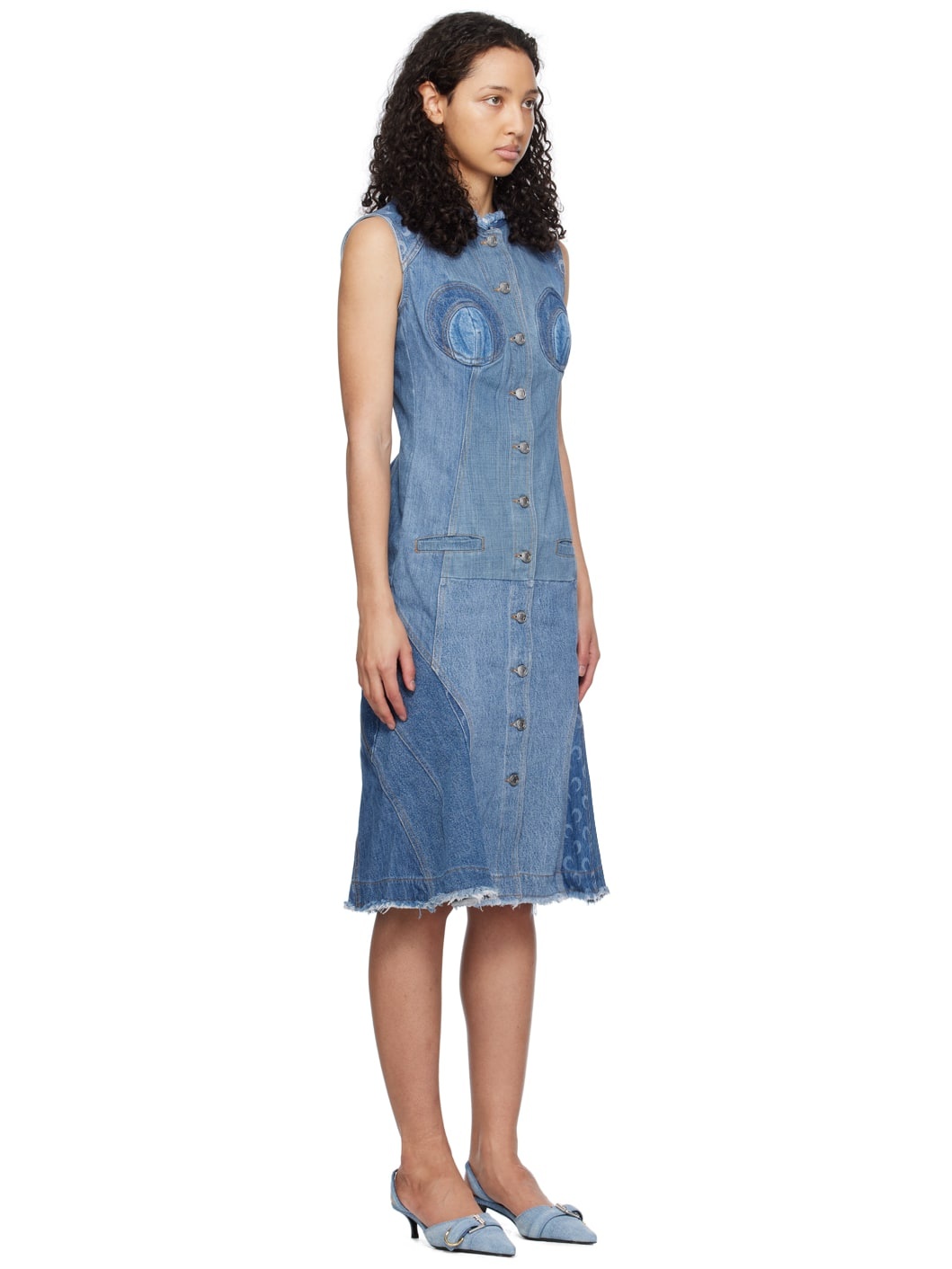 Blue Regenerated Denim Midi Dress - 2