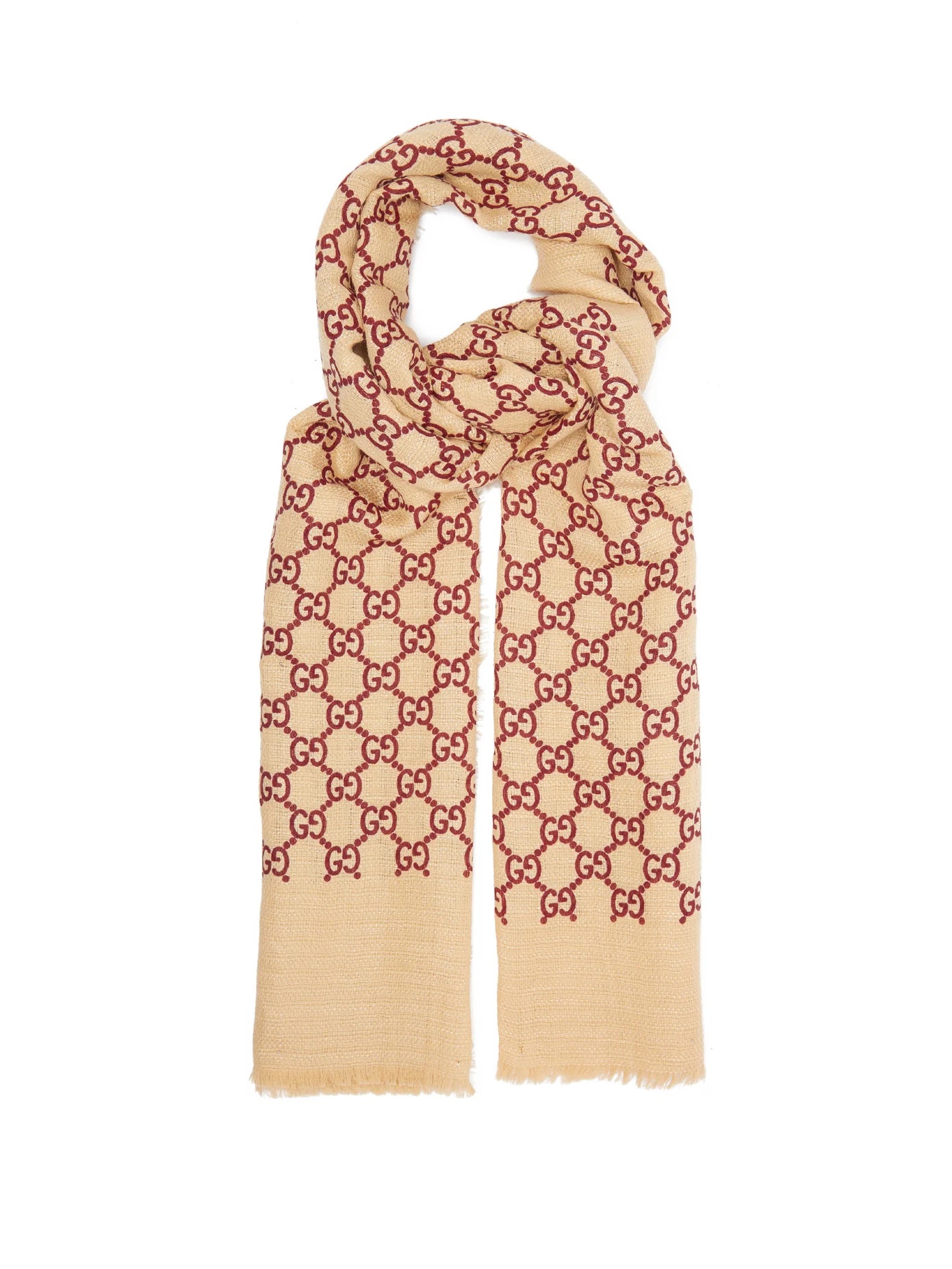 GG linen-blend gauze scarf - 1