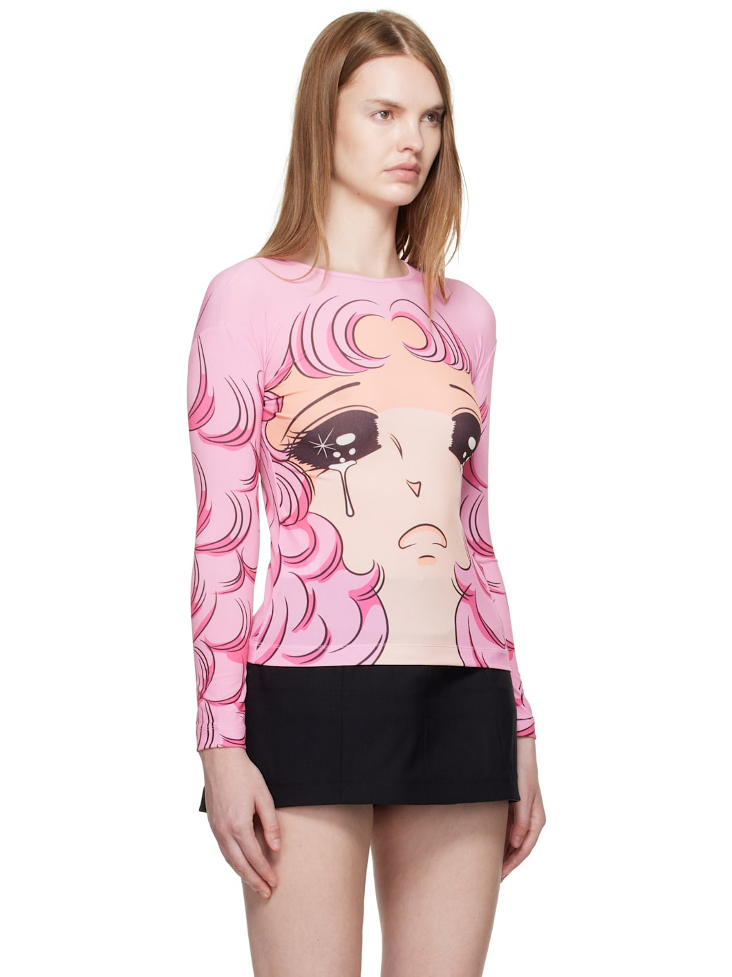SSENSE Exclusive Pink Long Sleeve Crying Girl T-Shirt - 2