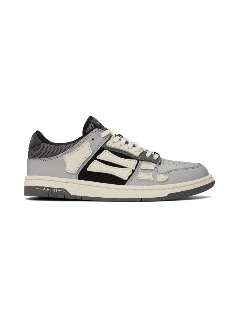 Gray & Off-White Skel Top Low Sneakers - 1