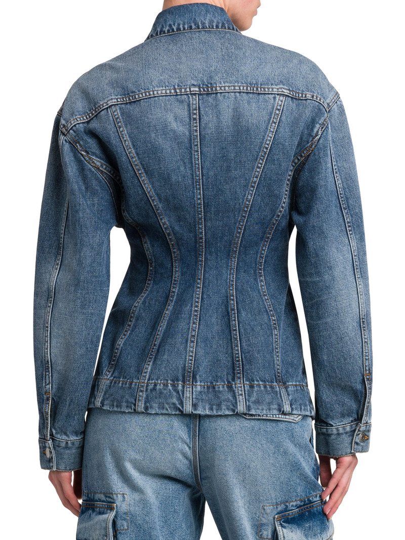Women's Tailored Denim Button-Front Jacket - Two Tonal Denim 5