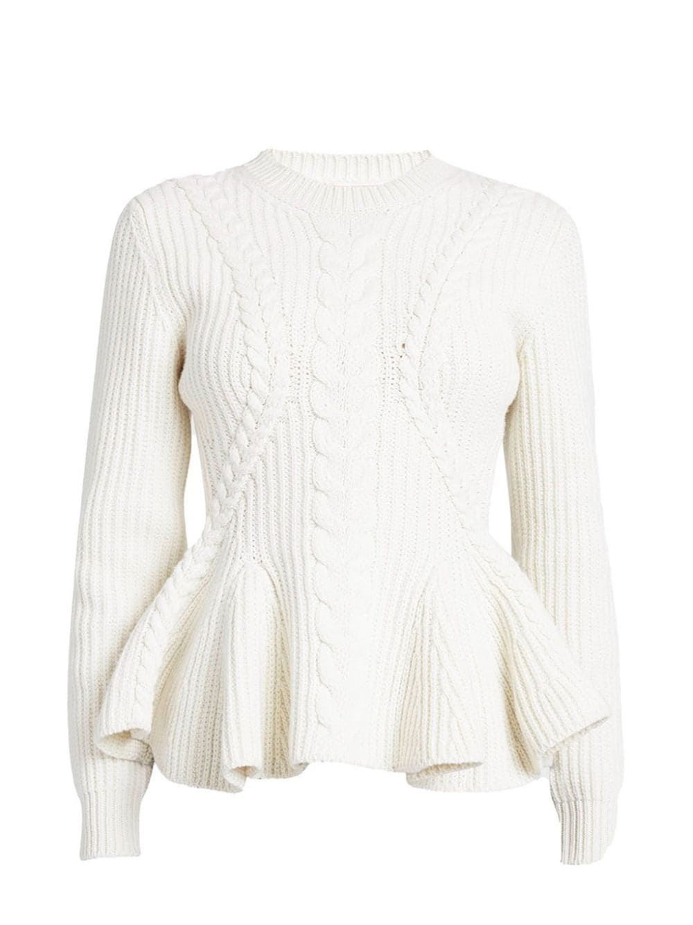 peplum-hem cable-knit jumper - 1