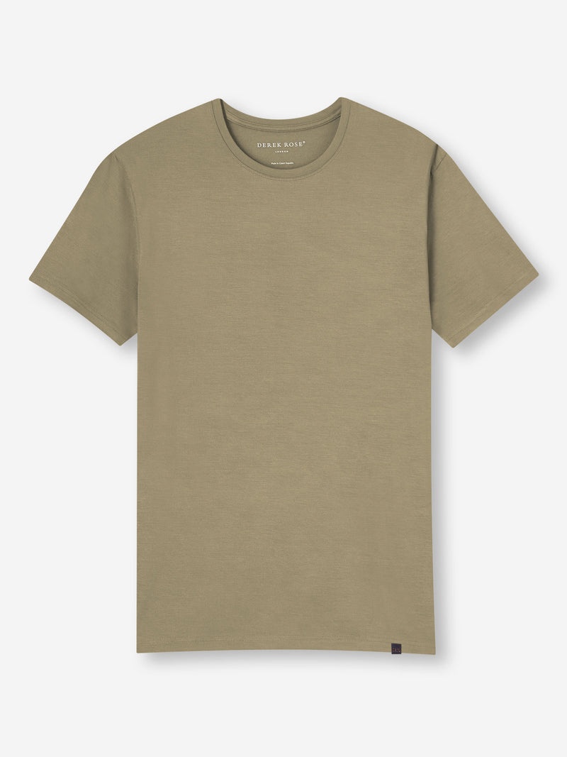 Men's T-Shirt Basel Micro Modal Stretch Khaki - 1