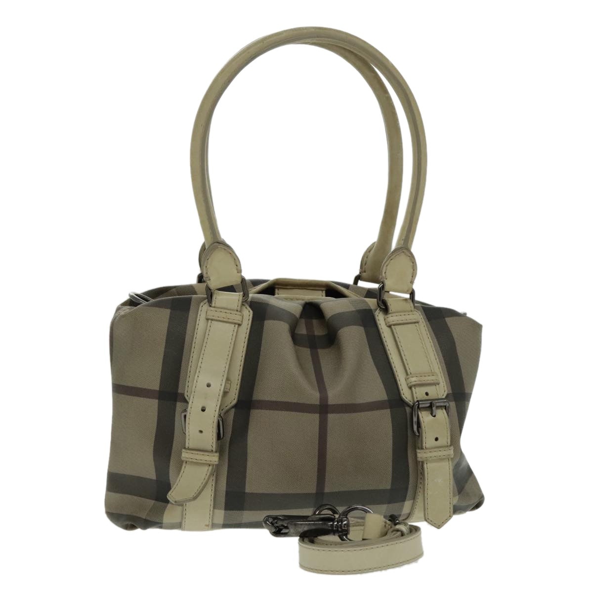 Burberry Nova Check Hand Bag Pvc Beige - 1