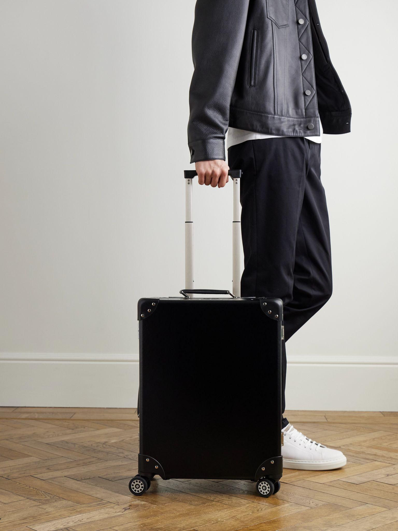 Metropolis Leather-Trimmed Carry-On Suitcase Black - 2