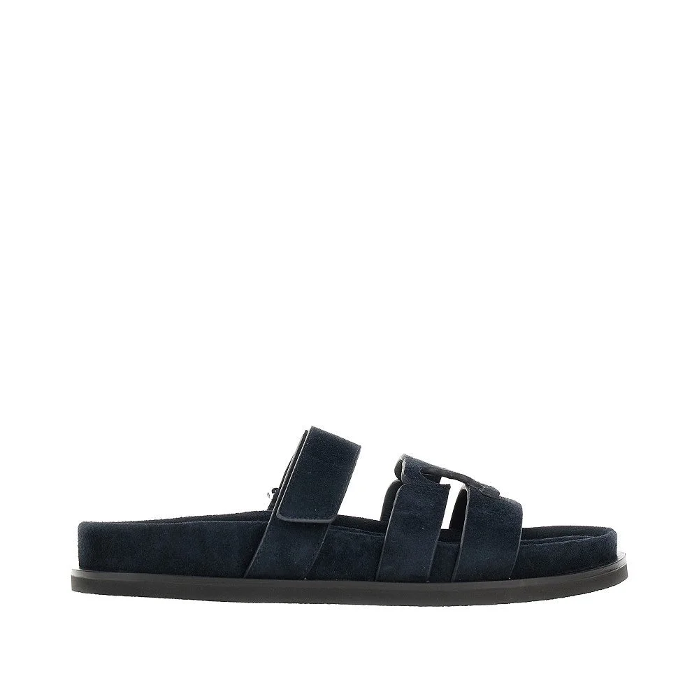 SUEDE LEATHER 'INES' SLIDES - 1