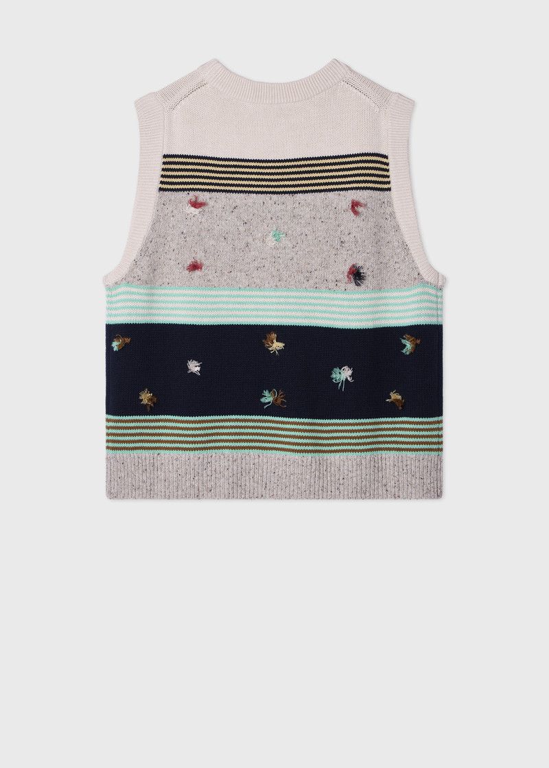 Paul Smith Women's Block Stripe Knitted Tank Top with Tassels outlook