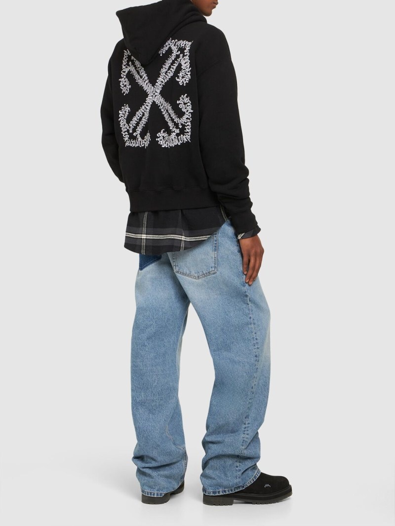 オフホワイト☆TATTOO ARROW SKATE HOODIE WHITE Off-White Tattoo Arrow Skate cotton hoodie | luisaviaroma