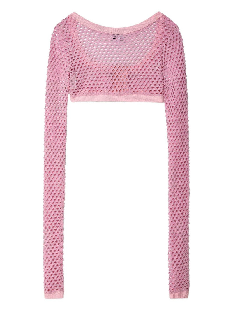 VAQUERA long-sleeved fishnet cardigan outlook