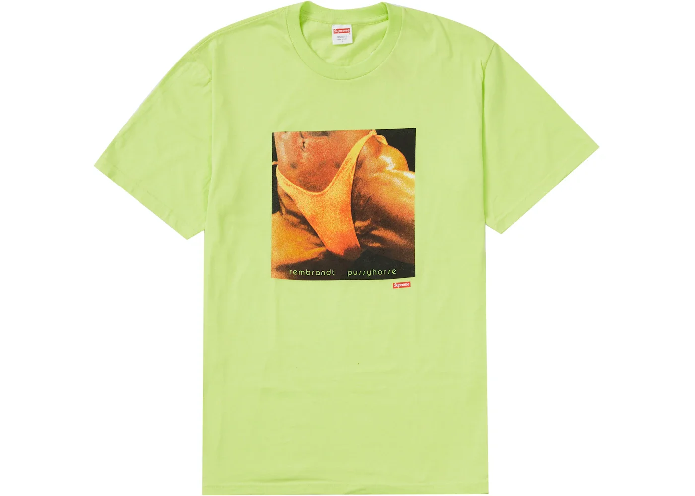 Supreme Butthole Surfers Rembrandt Pussyhorse Tee Neon Green - 1