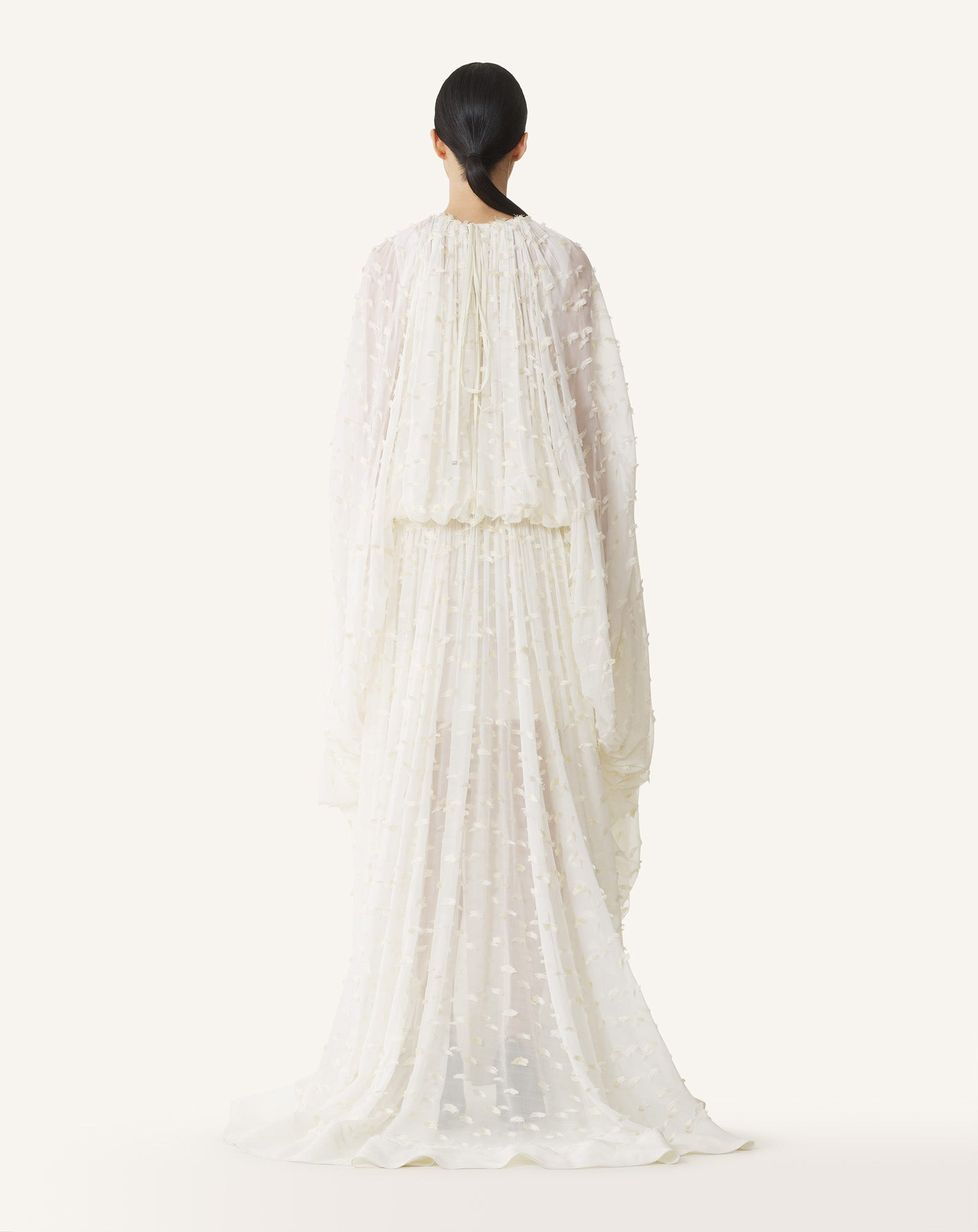 LONG-SLEEVE RUCHED DRESS - 4