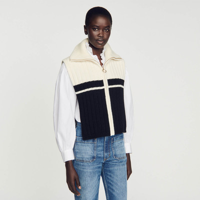 Sandro Two-tone high-neck scarf outlook