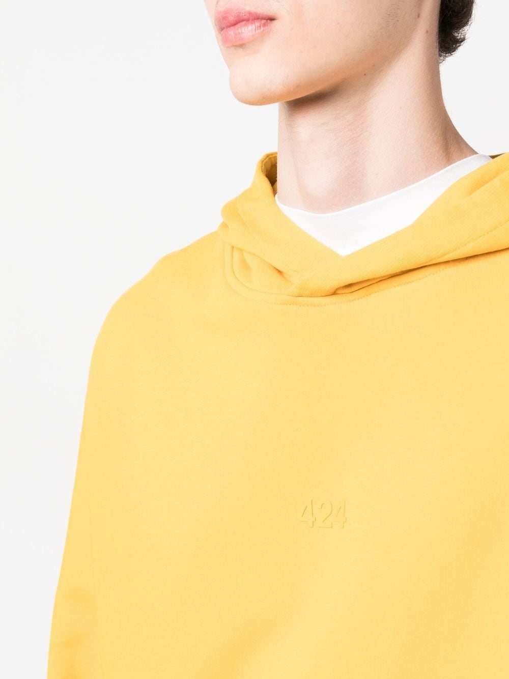 debossed-logo cotton hoodie - 5