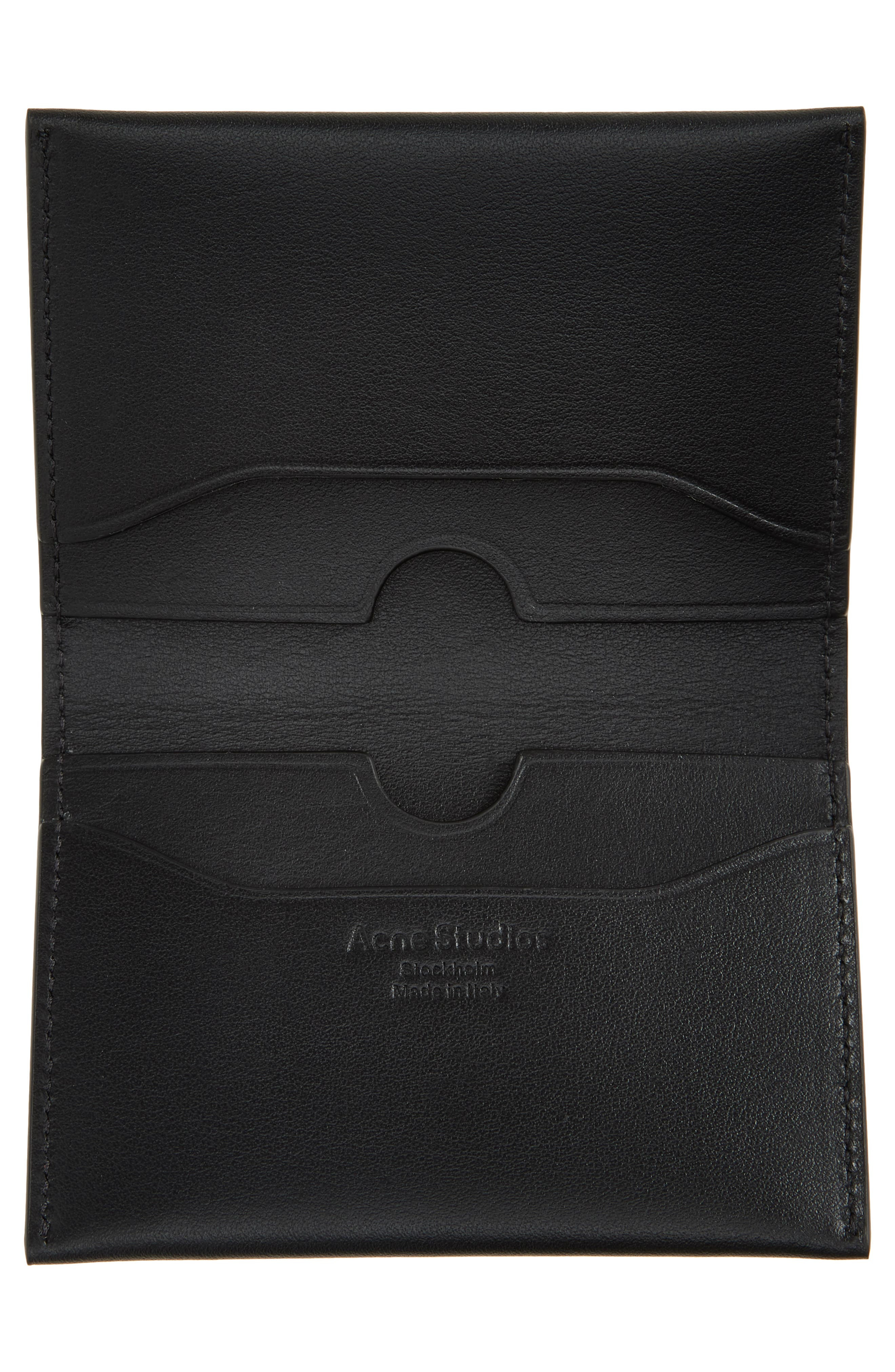 Acne Studios Leather Bifold Card Holder in Black at Nordstrom - 2