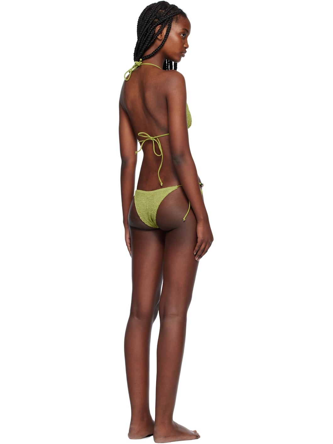 Green Beaded Ingrid Triangle & Beaded Tie Side Vista Bikini - 3
