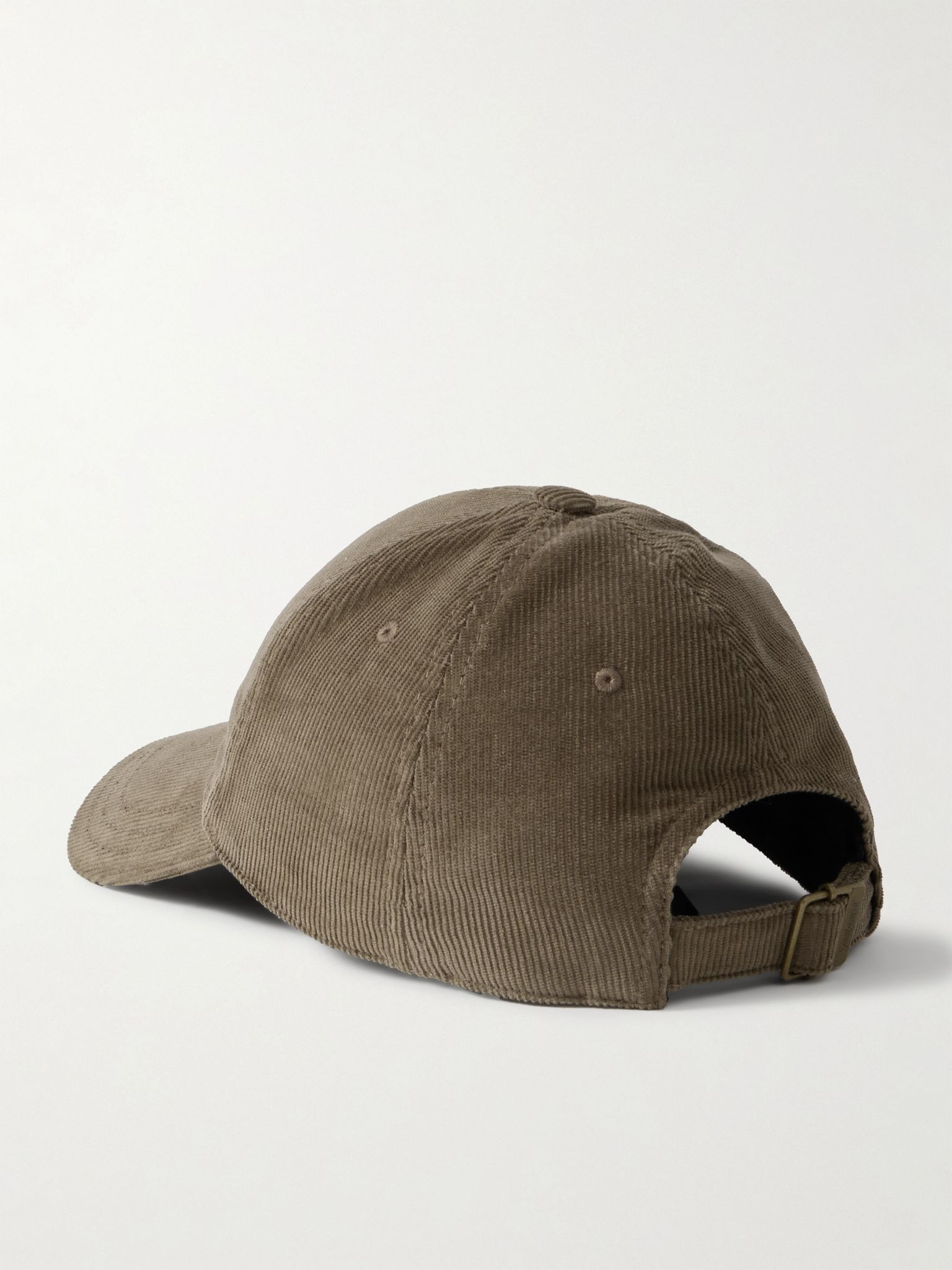 Embroidered cotton-corduroy cap Leaf green - 3