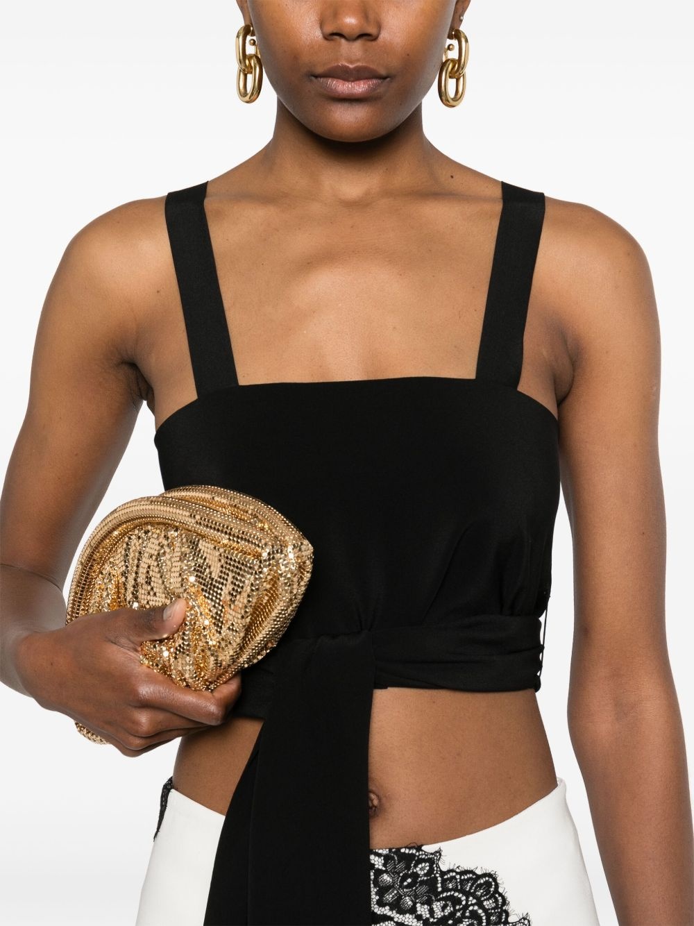 crepe de chine cropped top - 5