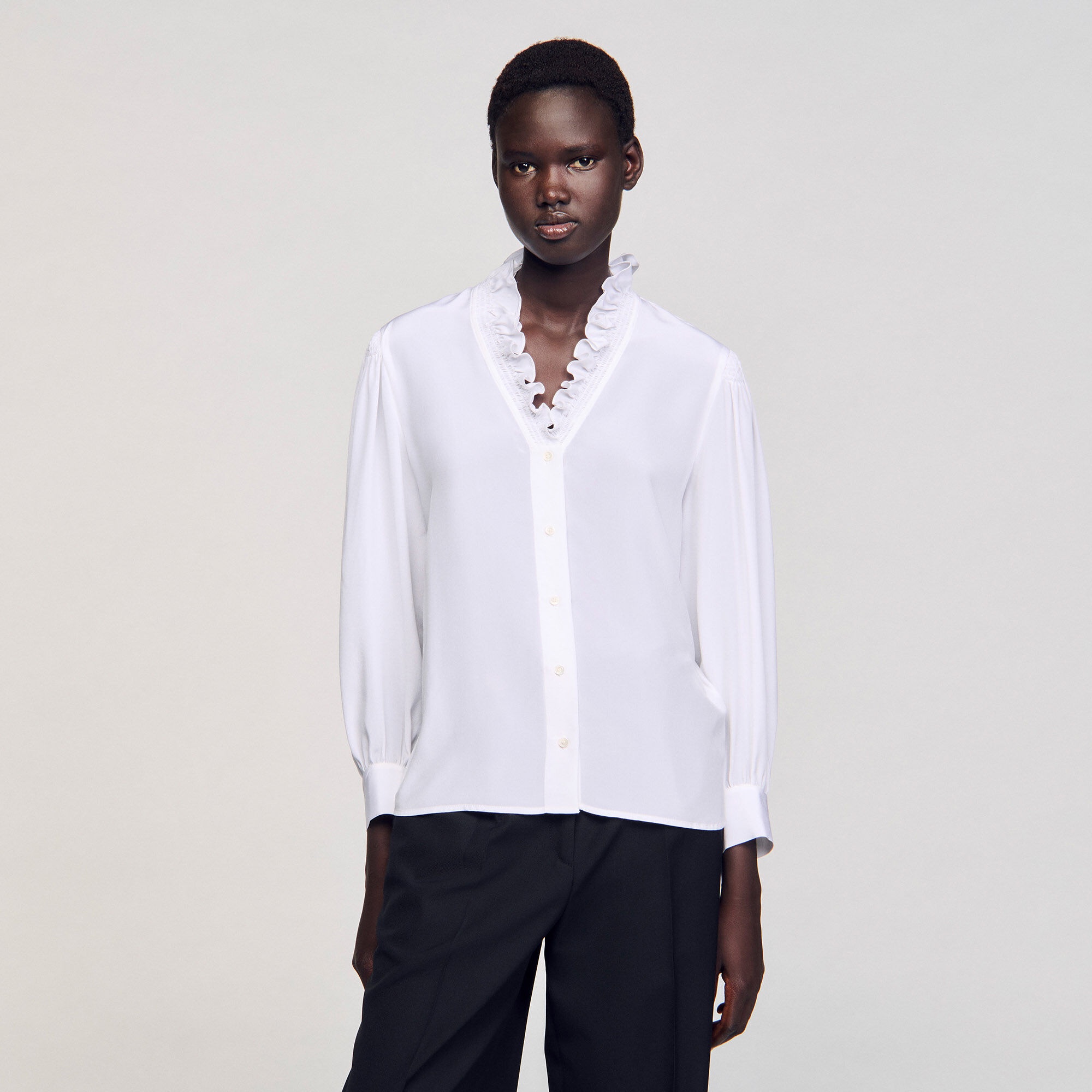 FLOWY SILK SHIRT - 4