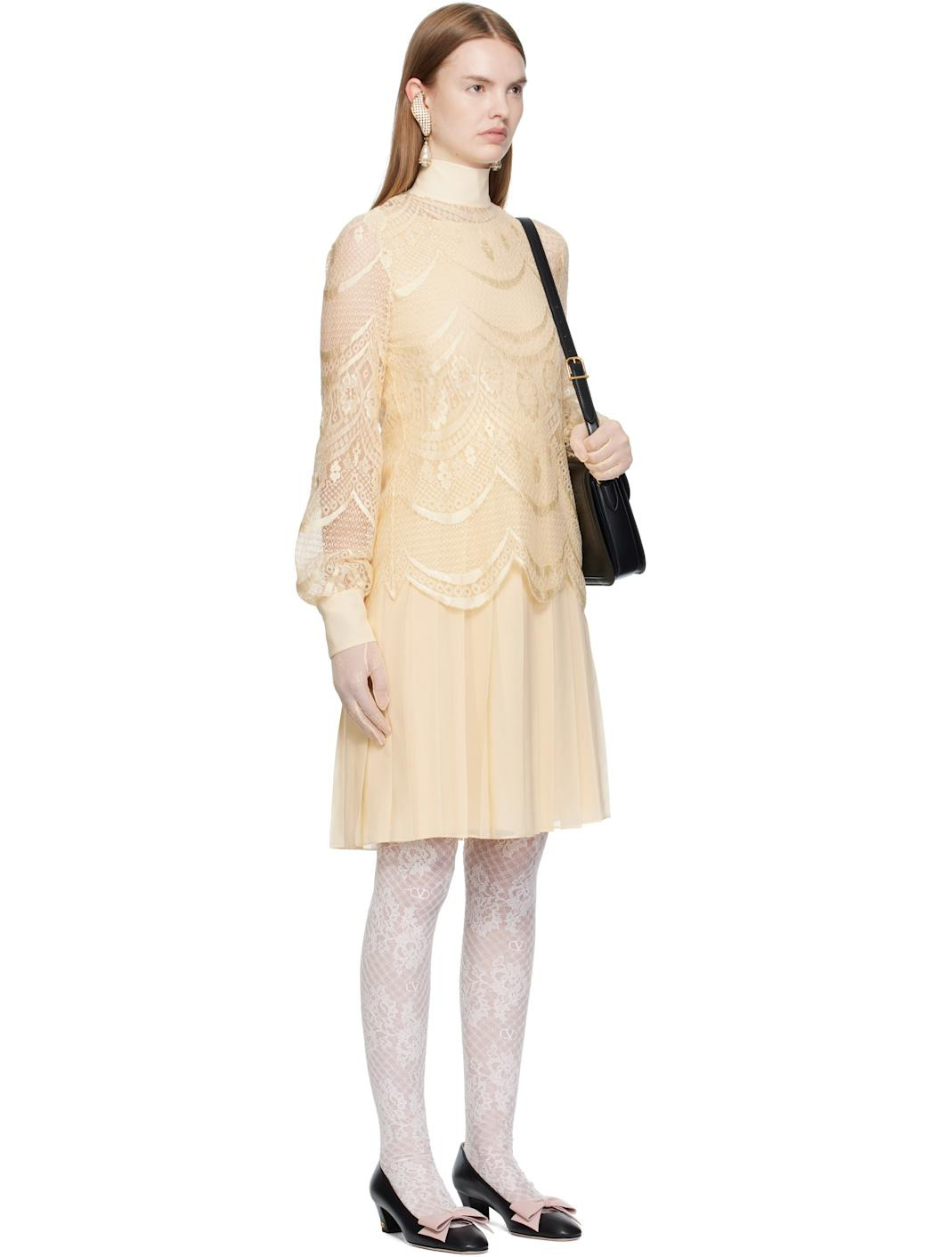 Beige Layered Midi Dress - 2