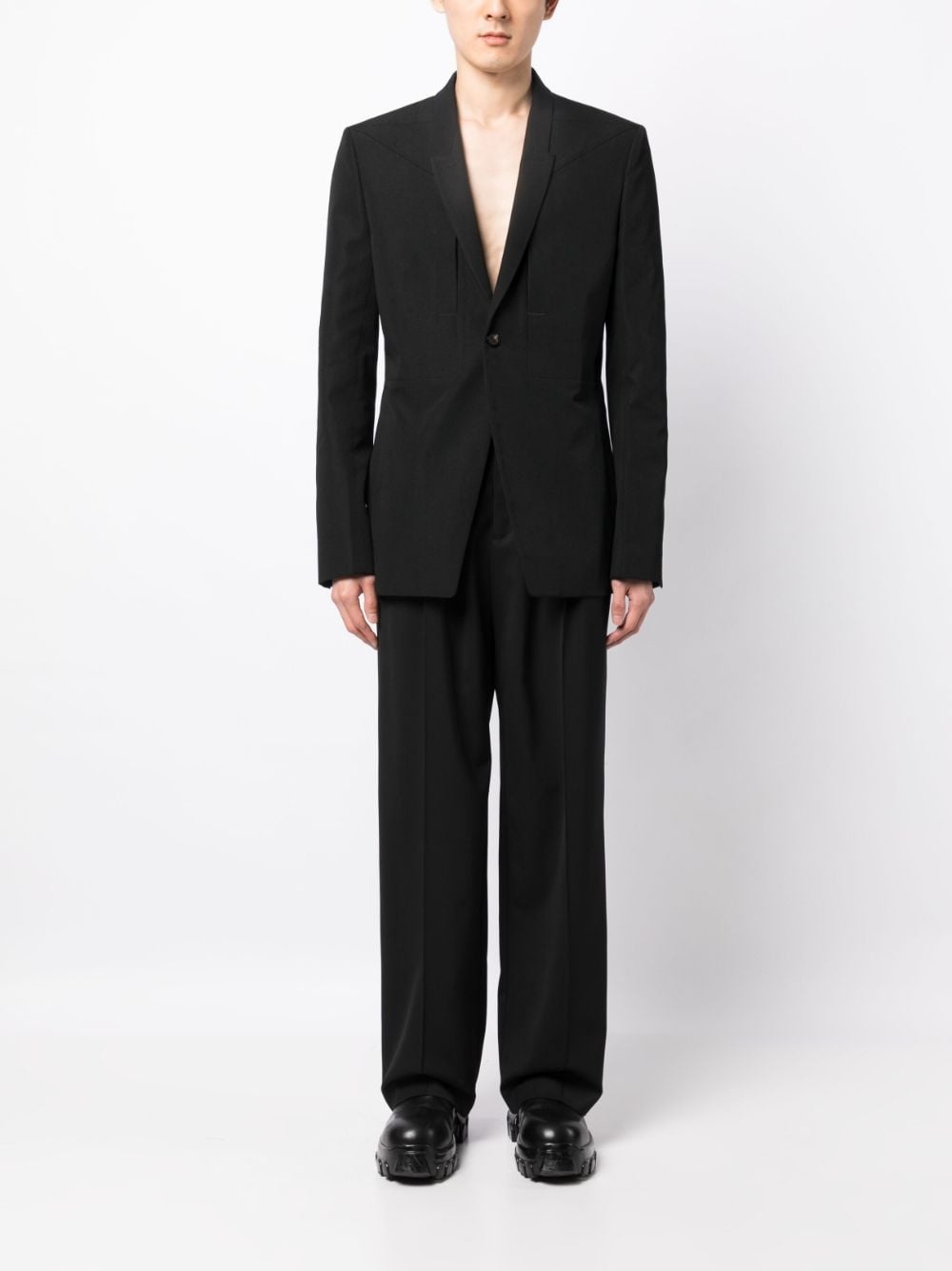 seam-detail single-breasted blazer - 2