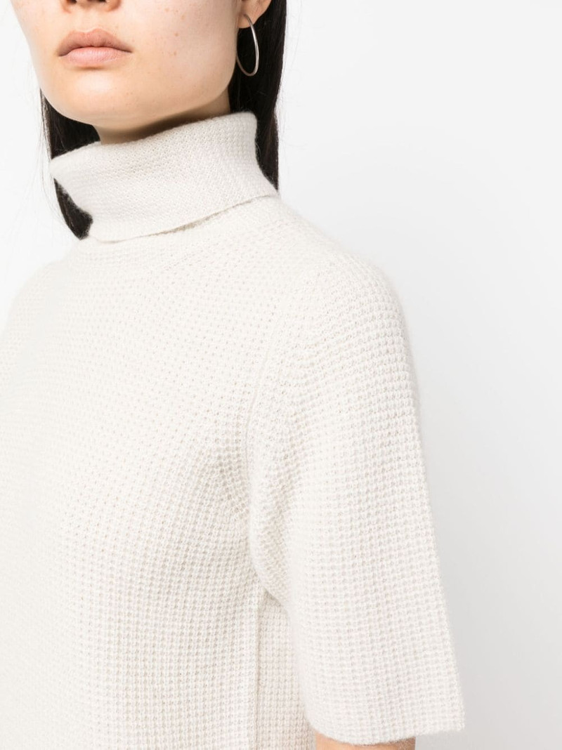 waffle-knit roll-neck T-shirt 5