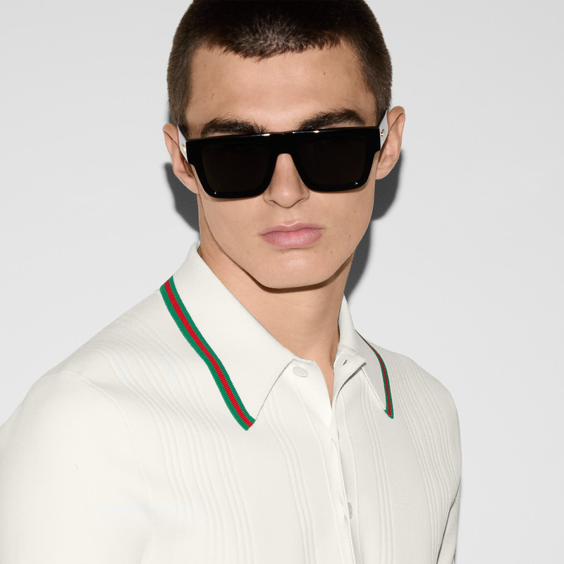 Knit polo shirt with Web 5