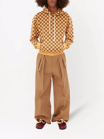 JW Anderson check-print cotton hoodie outlook