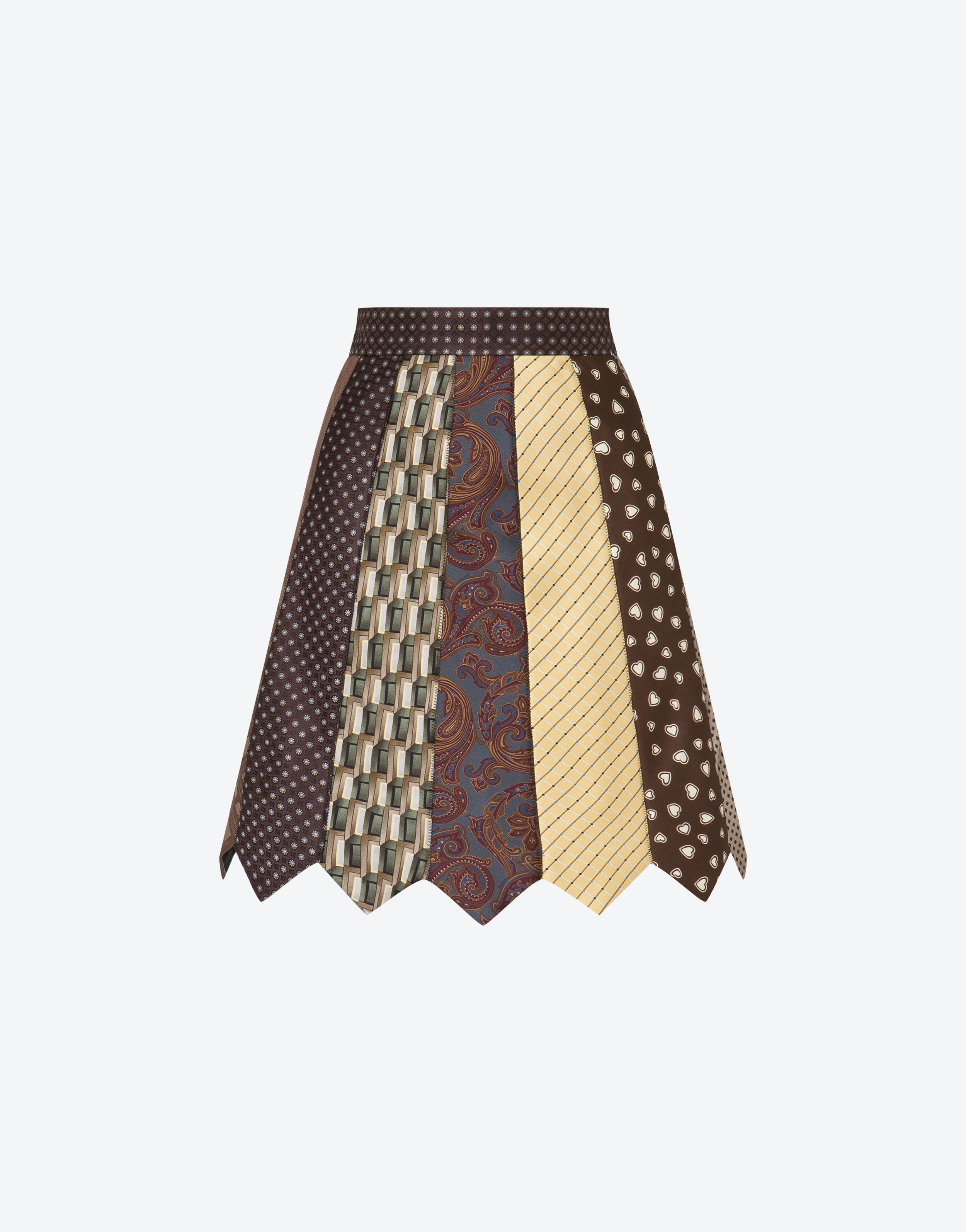 TIE PATCHWORK SKIRT - 1