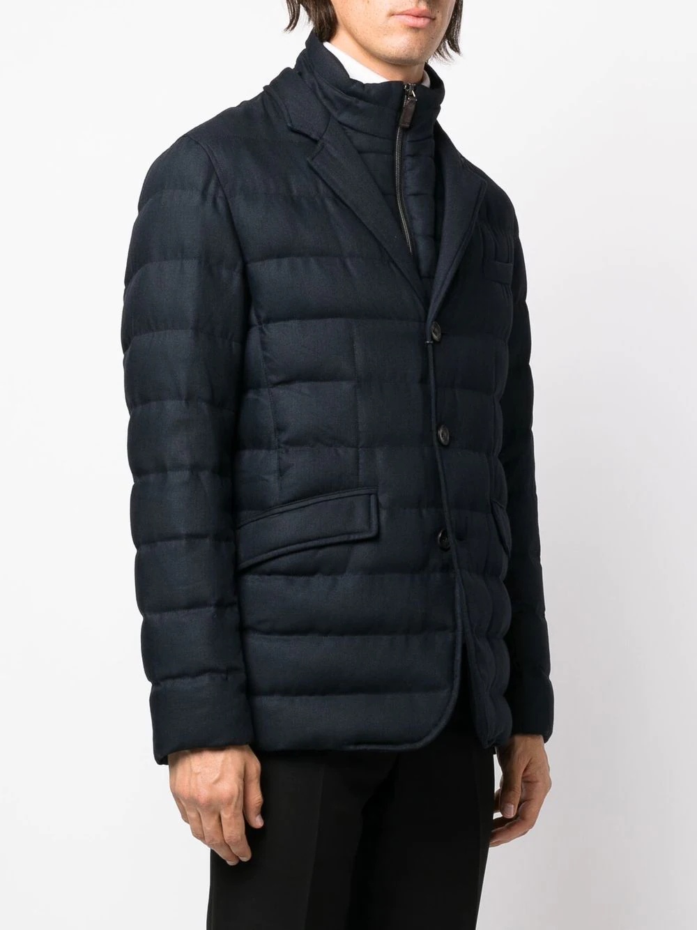 layered-design padded jacket - 3