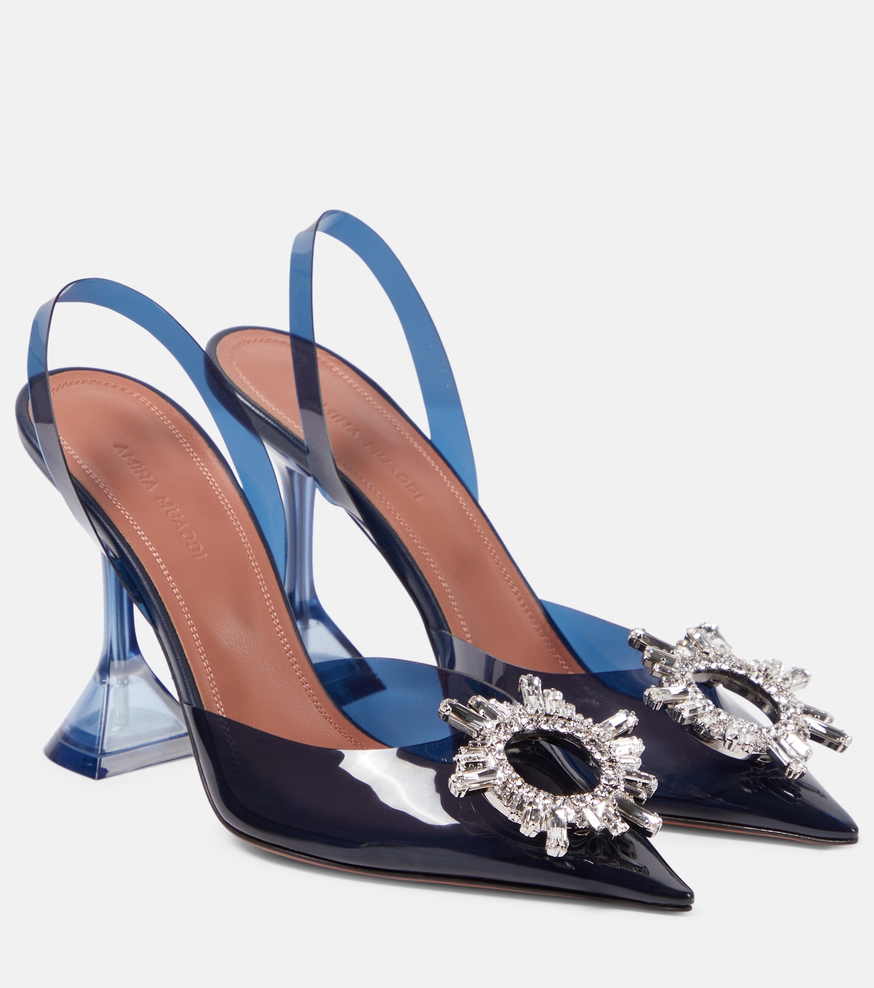 Begum embellished PVC slingback pumps - 1