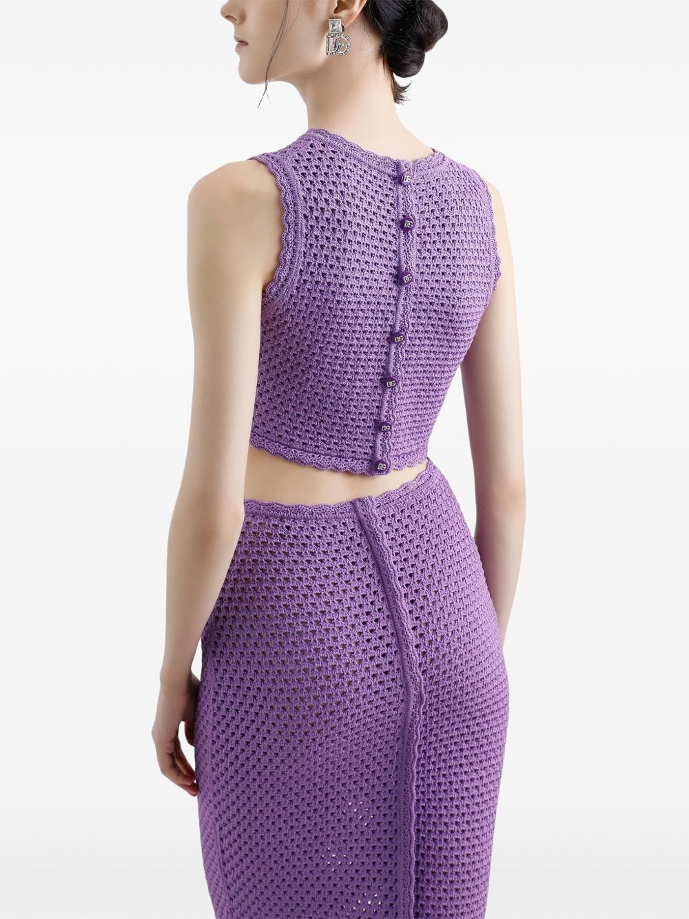 crochet-knit midi skirt - 6