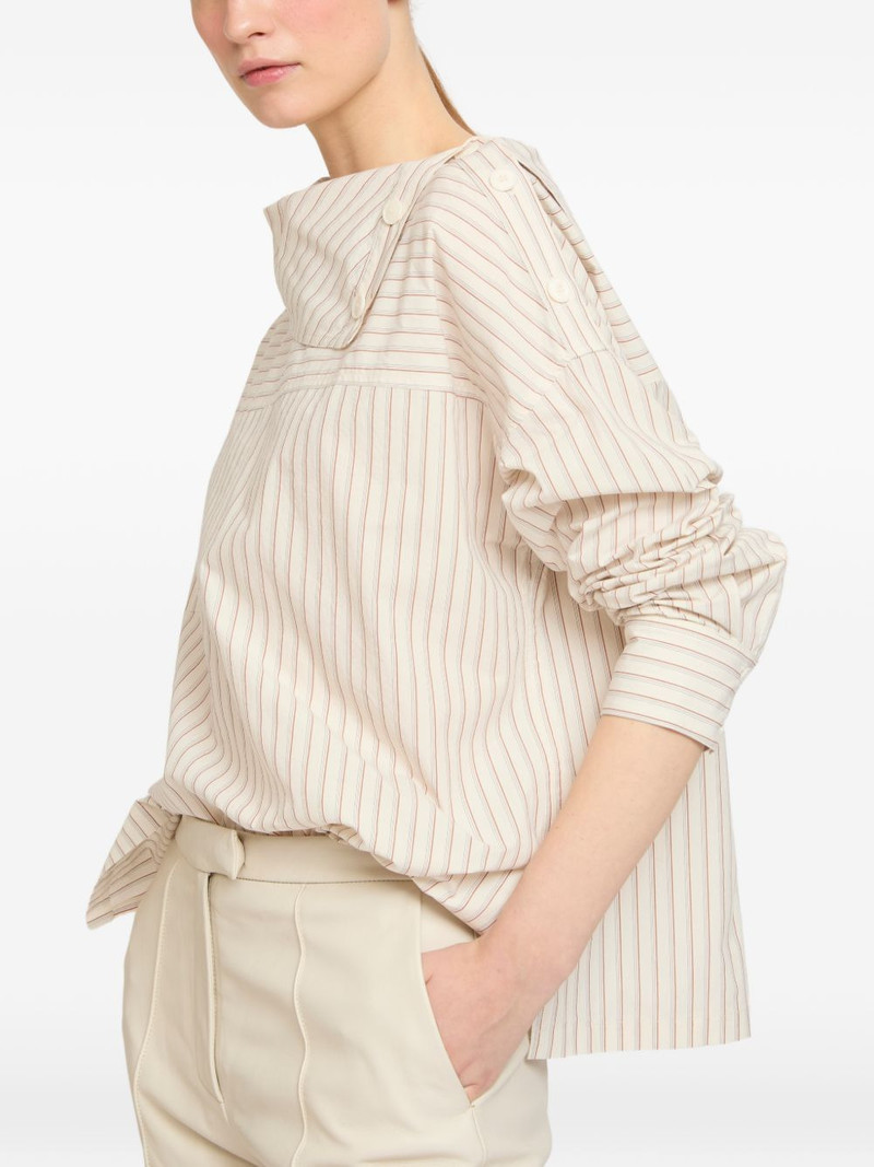 Yves Salomon asymmetric-neck poplin blouse outlook
