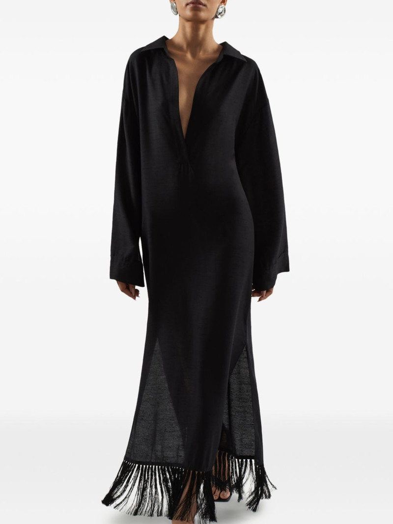 Bordighera fringed-hem maxi dress 4