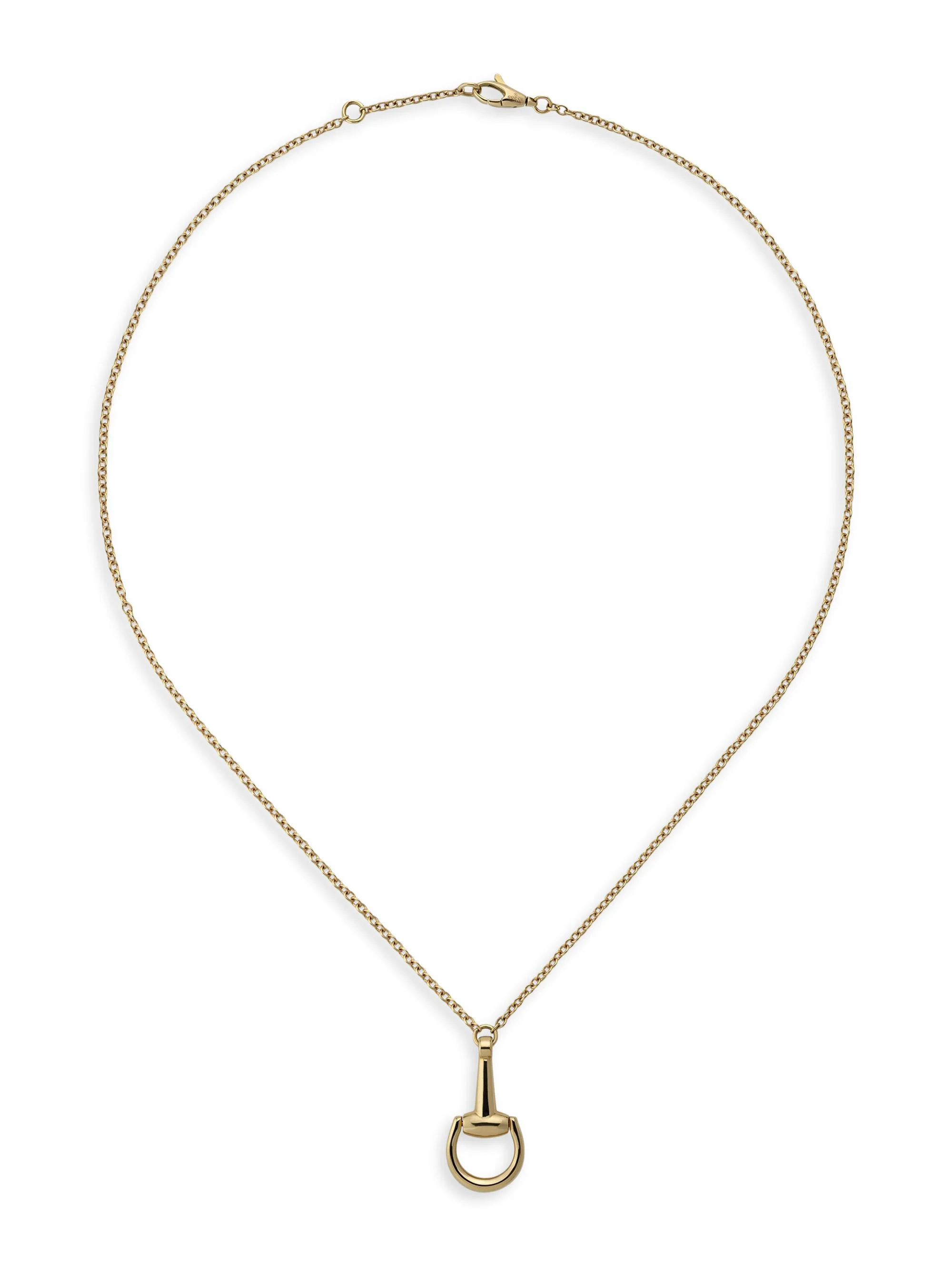 Unisex Horsebit 18K Yellow Gold Pendant Necklace - Yellow Gold - 1