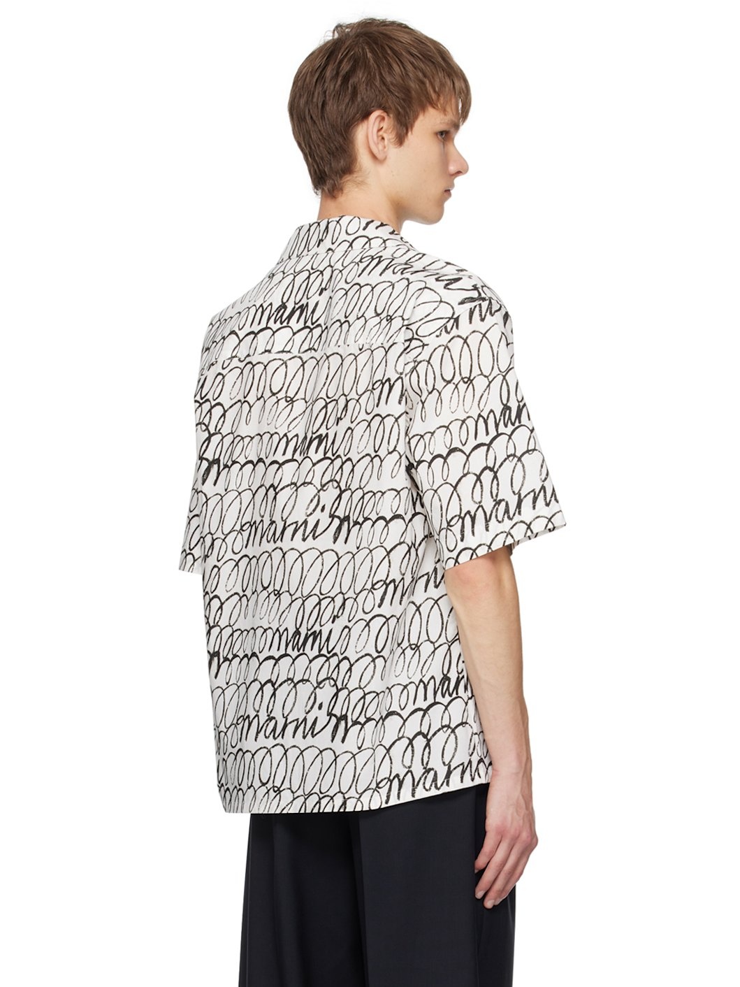 White Scribble Motif Shirt - 3