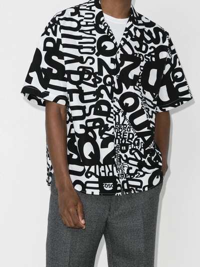 DSQUARED2 logo-print bowling-style shirt outlook