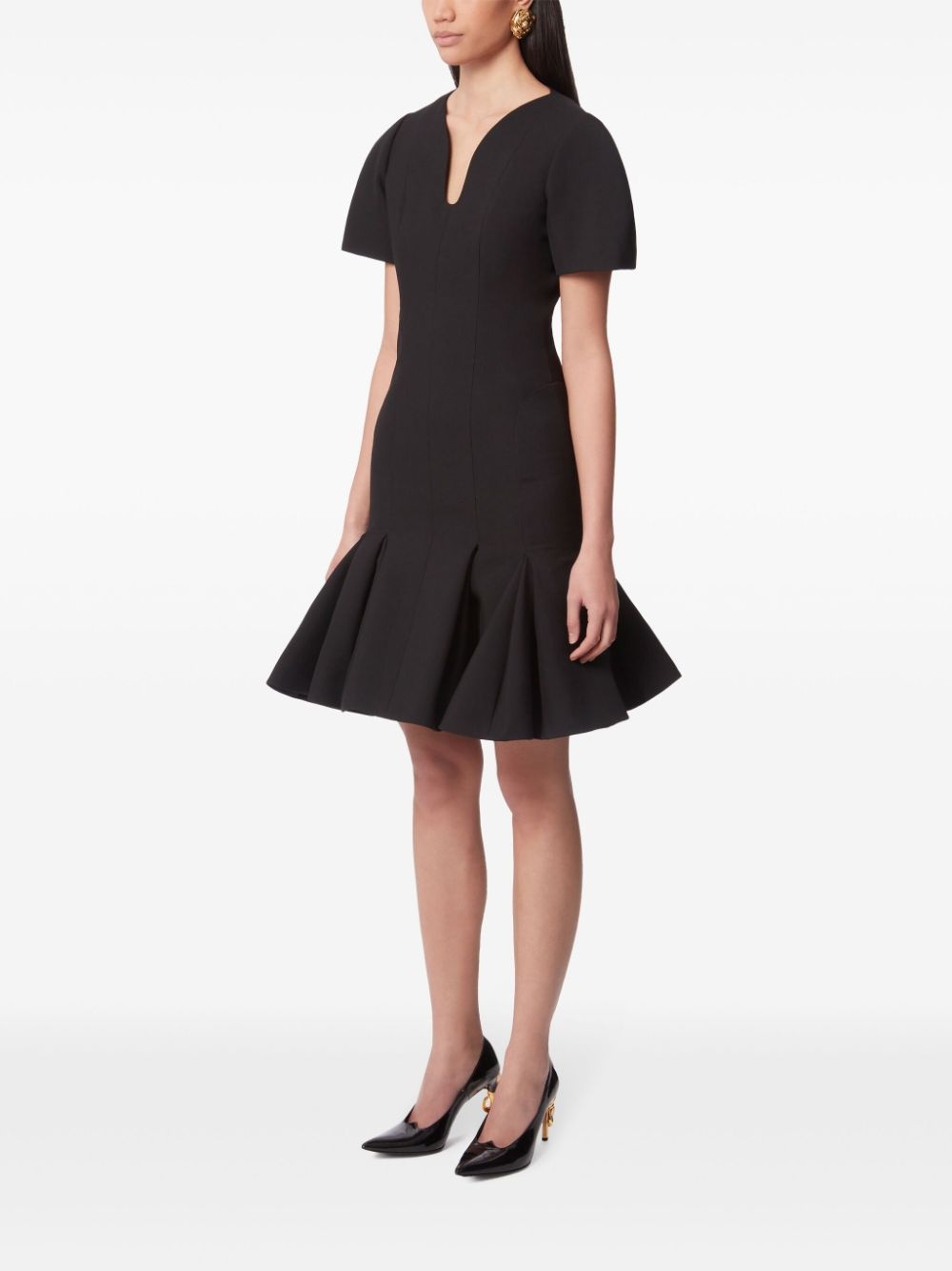 peplum-hem wool dress - 3