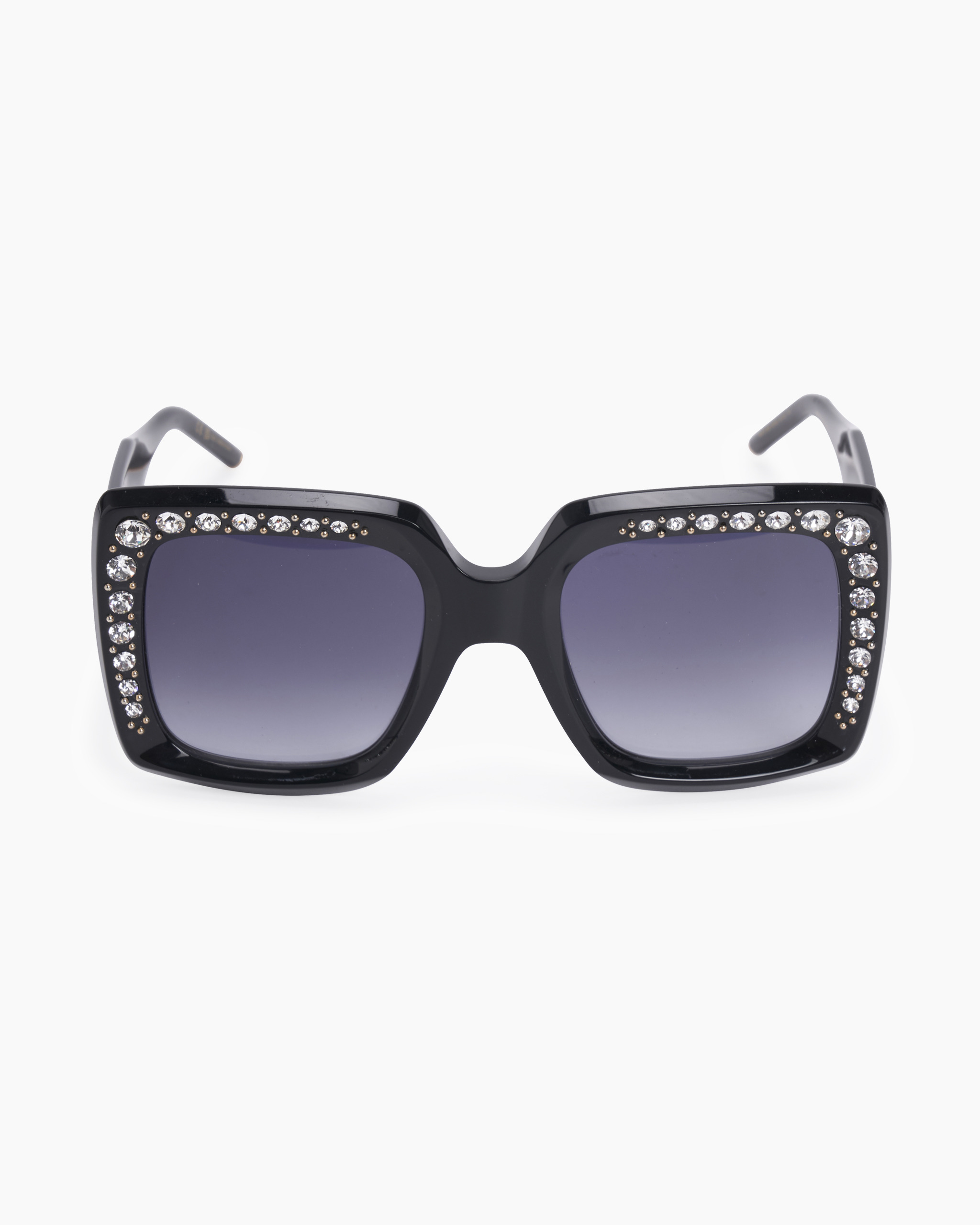 Crystal & Stud Embellished Oversized Square Sunglasses - 1