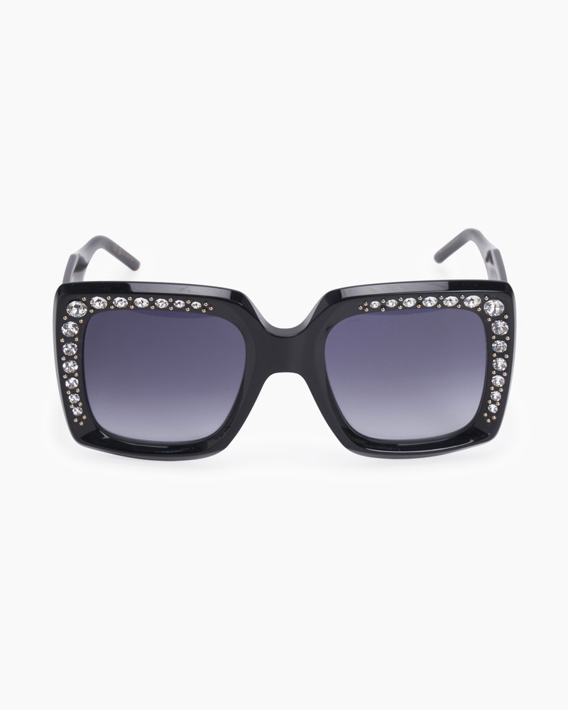 Crystal & Stud Embellished Oversized Square Sunglasses 1