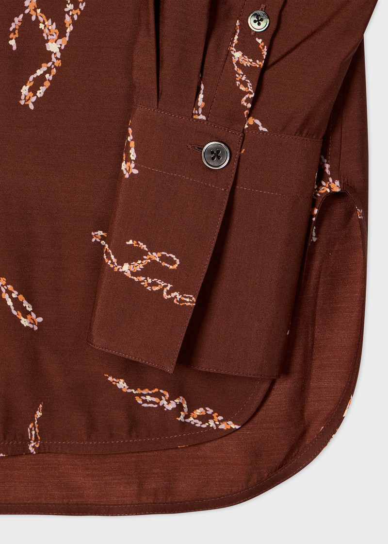 Paul Smith Women's Burgundy 'Love' Print Shirt outlook
